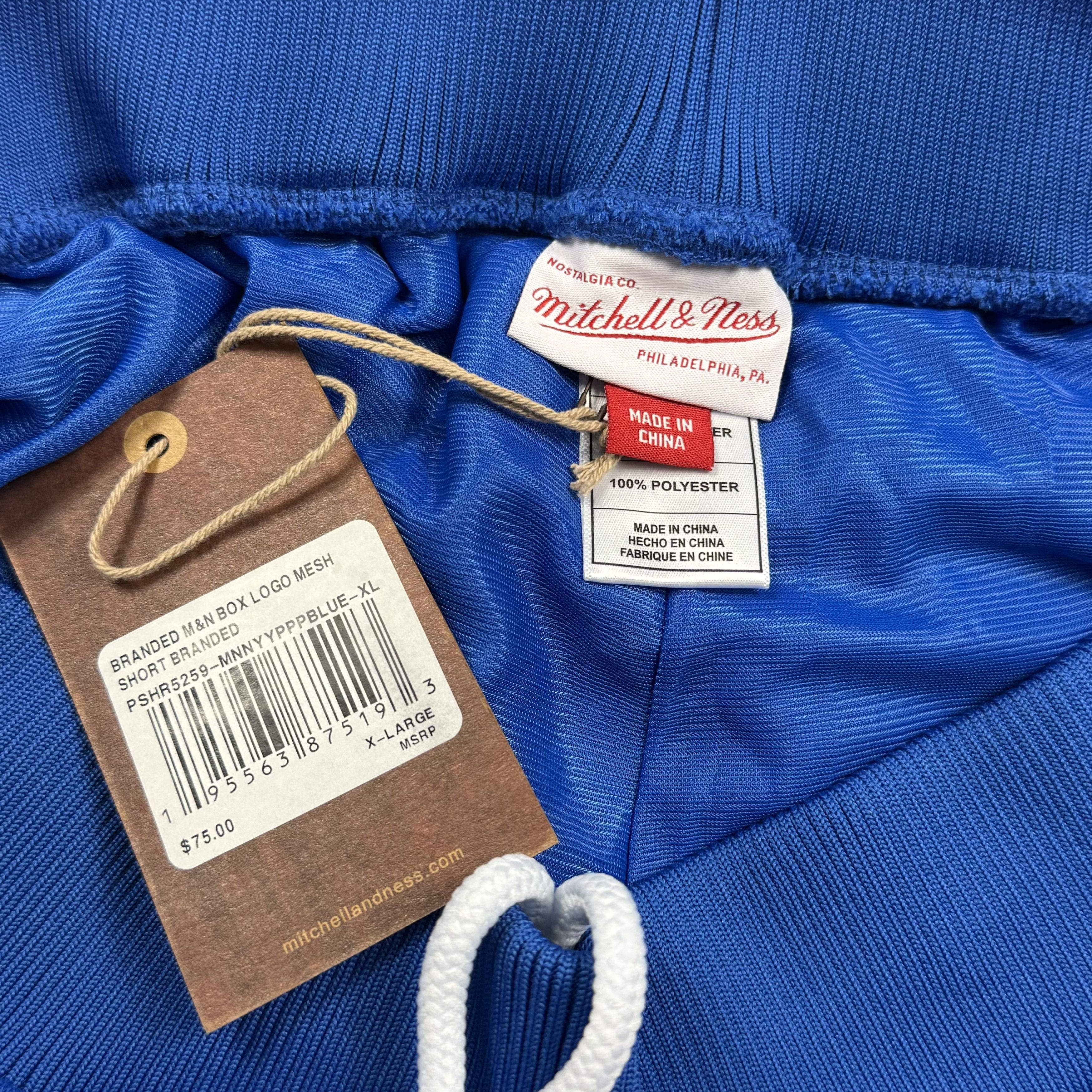 Mitchell & Ness Mitchell & Ness Mens Blue Logo Mesh Basketball Shorts XL NEW Size US 40 / EU 56 - 6 Thumbnail