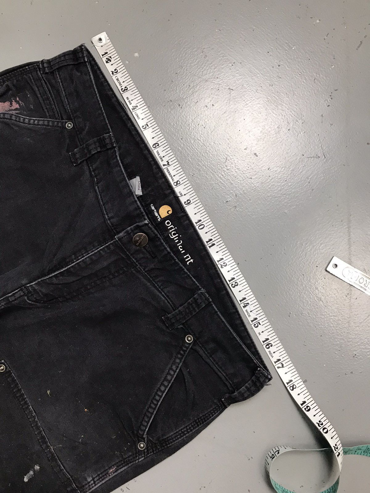 Carhartt Vintage Carhartt double knee paint splatter workwear denim Size US 35 - 7 Thumbnail