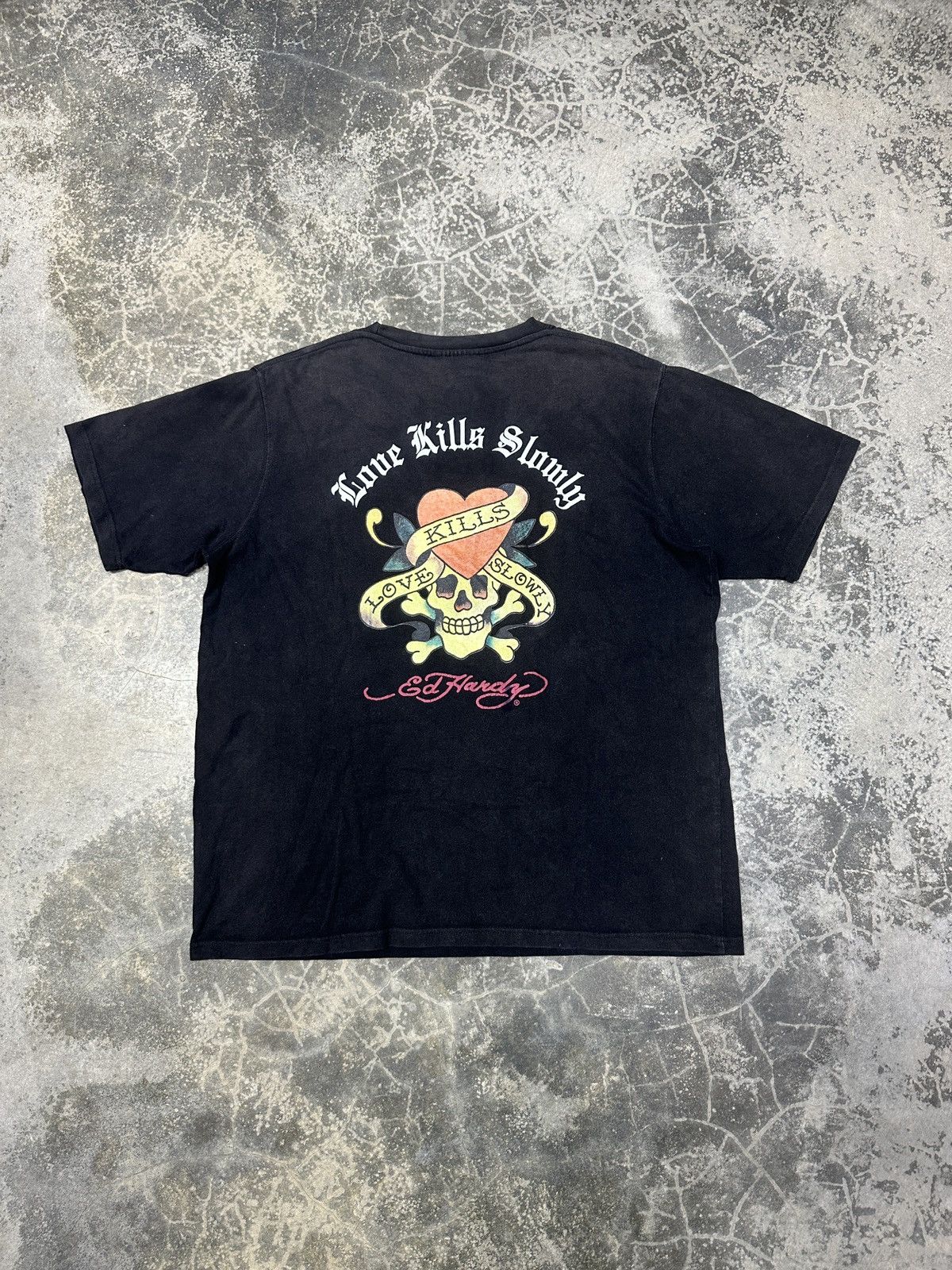 Christian Audigier × Ed Hardy × Vintage Sun Faded 🔥 Ed Hardy Rare Tshirt Size US XL / EU 56 / 4 - 1 Thumbnail