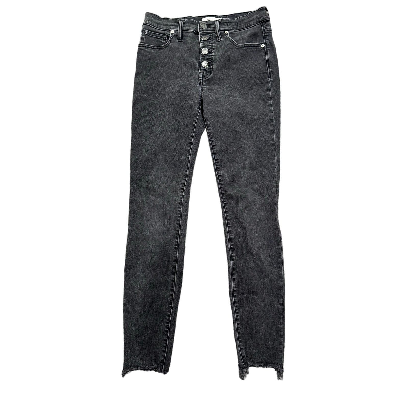 Madewell Madewell 9" Button Ankle Skinny Jeans in Black Wash, Size 28 Size 28" / US 6 / IT 42 - 2 Thumbnail