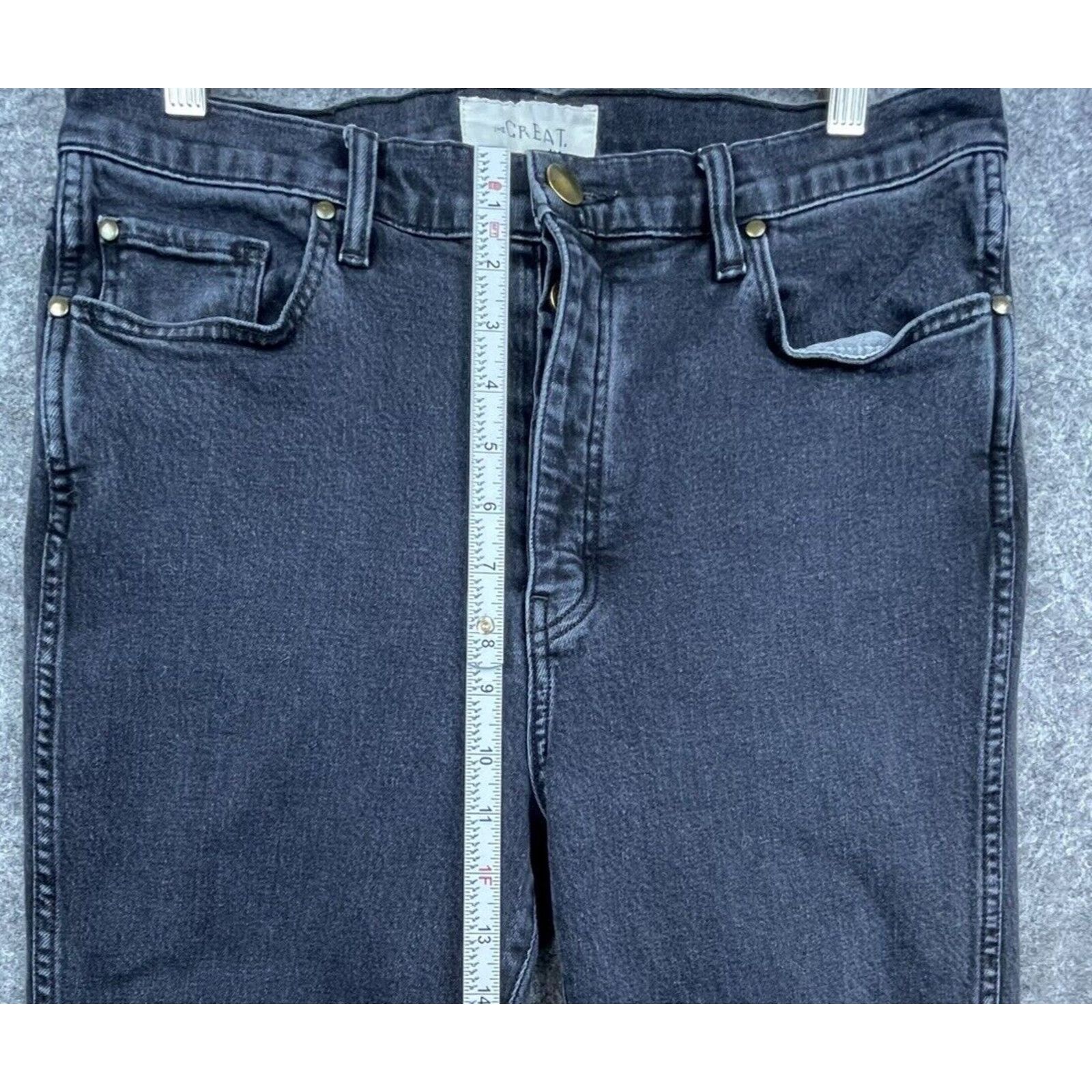 THE GREAT The Great Jeans Womens 28 The Fellow Charcoal Raw Hem Frayed Size 28" / US 6 / IT 42 - 6 Thumbnail