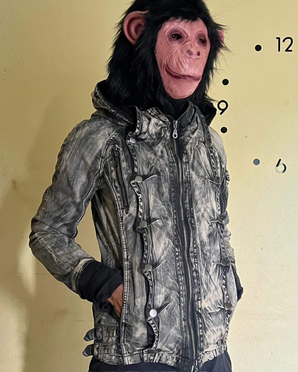 Japanese Brand Xfrm Flame Wash Studded Skeleton Panel Hooded Jacket 2000s Size US M / EU 48-50 / 2 - 2 Thumbnail