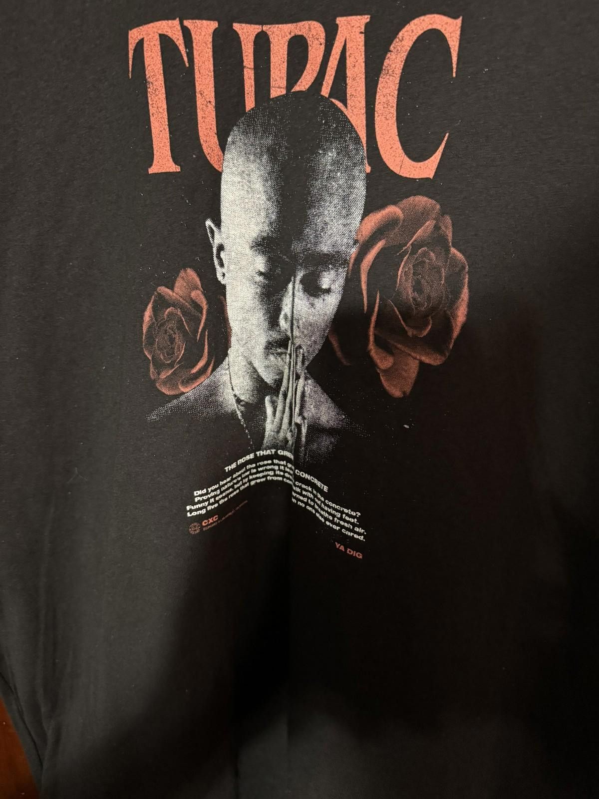 Cross Colours Tupac Shakur t-shirt Black Men's size L New Without Tags Size US L / EU 52-54 / 3 - 4 Thumbnail