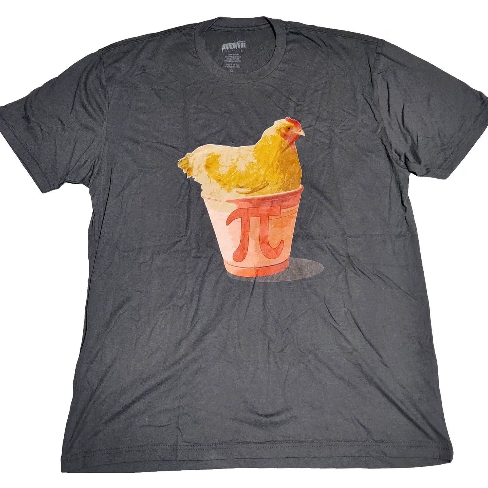 Vintage Panowear CHICKEN POT PI Men XL Gray Short Sleeve T-Shirt PI DAY 3.14 NEW Size US XL / EU 56 / 4 - 2 Thumbnail
