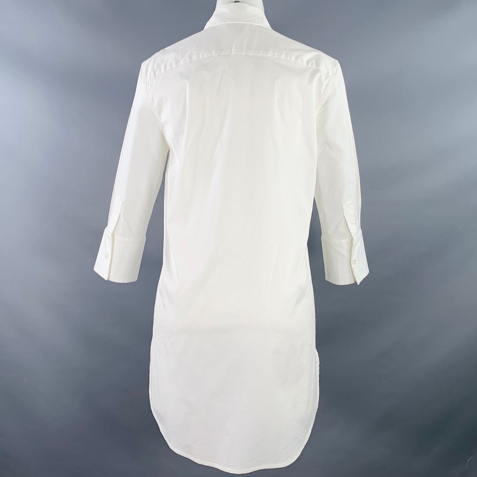 Other JARBO White Cotton Hidden Buttons 3/4 Sleeves Shirt Dress Size XS / US 0-2 / IT 36-38 - 3 Thumbnail