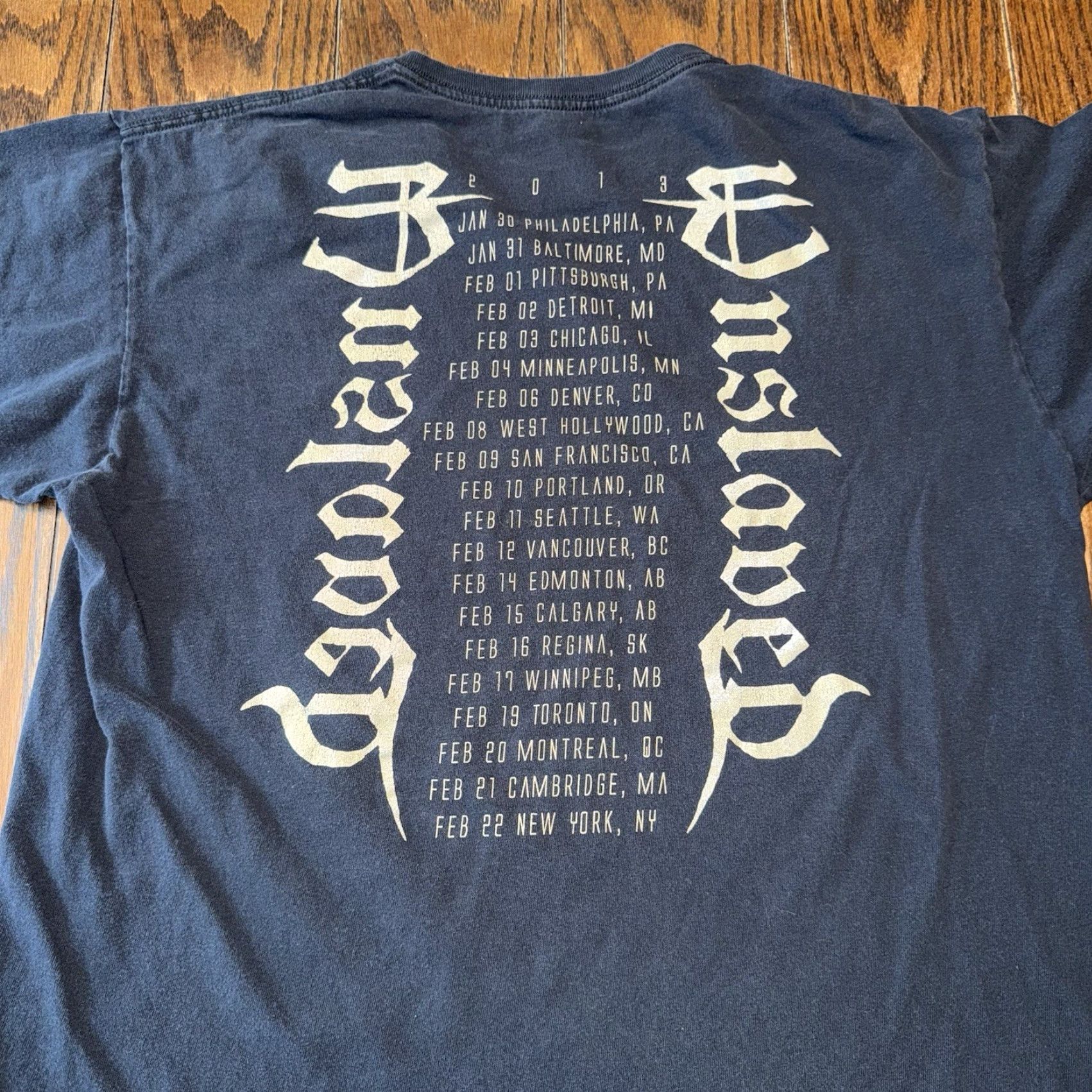 Fruit Of The Loom Enslaved Riitiir T Shirt Tour 2013 Double-Sided Black M Shirt Mens Graphic Print Cotton Crew Neck Short Sleeve Ancient/Metal Theme Size US M / EU 48-50 / 2 - 5 Thumbnail