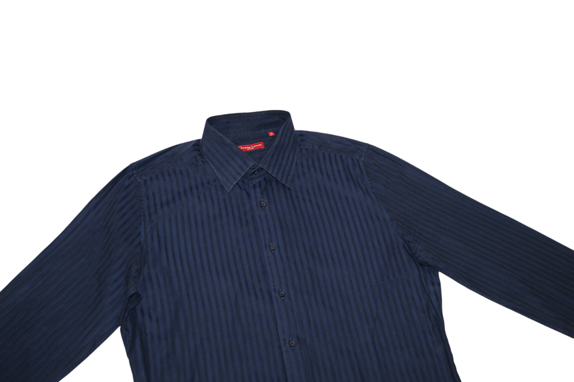 Christian Lacroix × Christian Lacroix Homme Christian Lacroix Homme Essential Striped Cotton Dress Shirt Size 44R - 5 Thumbnail