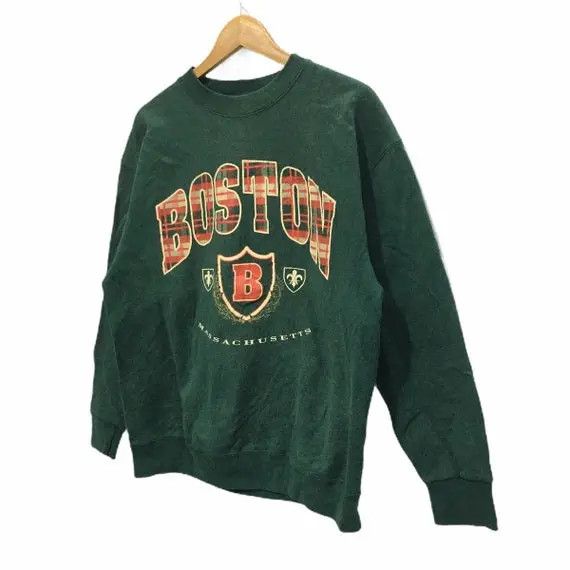 Vintage Vtg 90' Boston Massachusetts University Sweatshirt Ivy Size L / US 10 / IT 46 - 4 Thumbnail