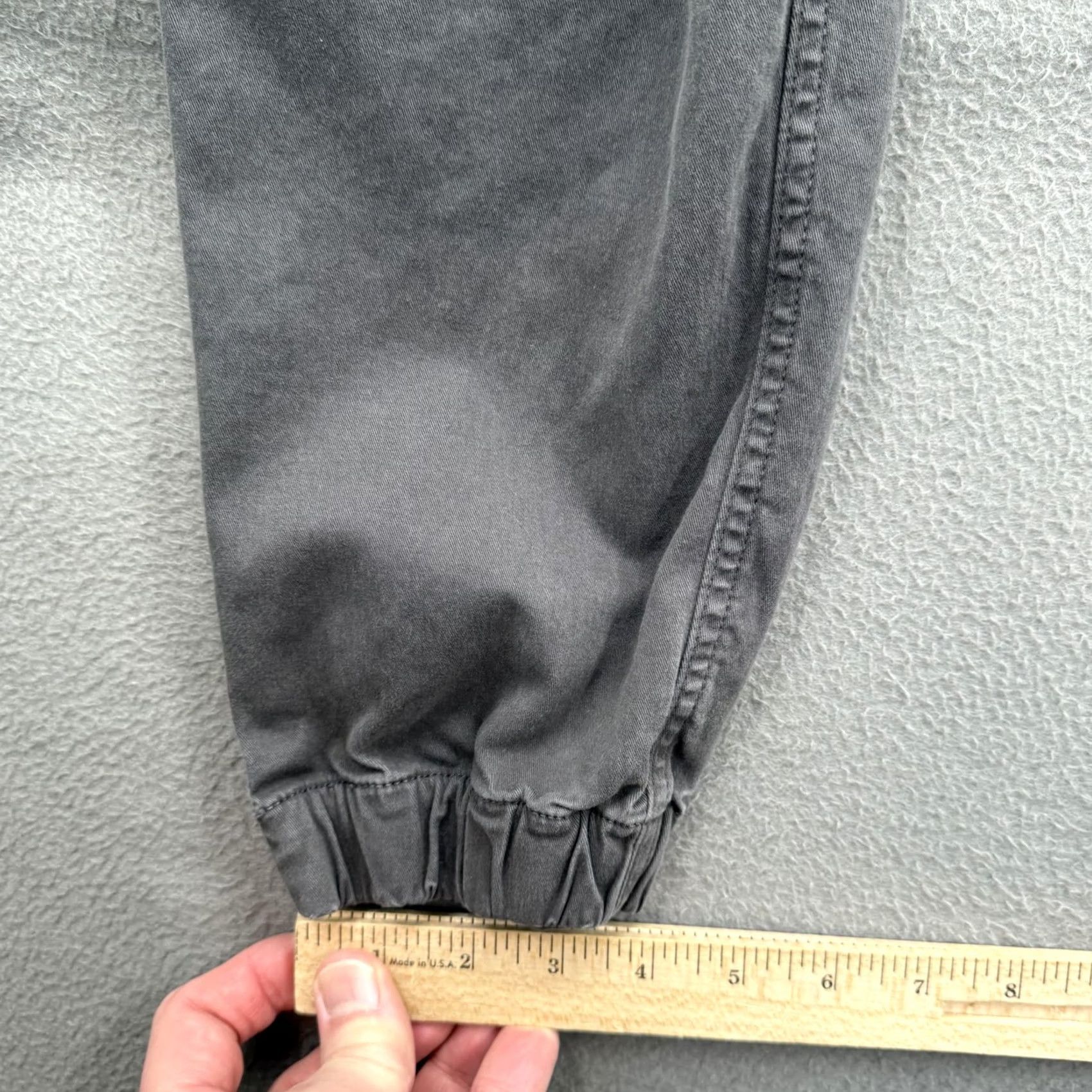 Vintage Bearbottom Pants Mens Large L 30 in Gray Jogger Elastic Waist Stretch Casual Slim Tapered Front Pockets Button Closure Size US 33 - 7 Thumbnail