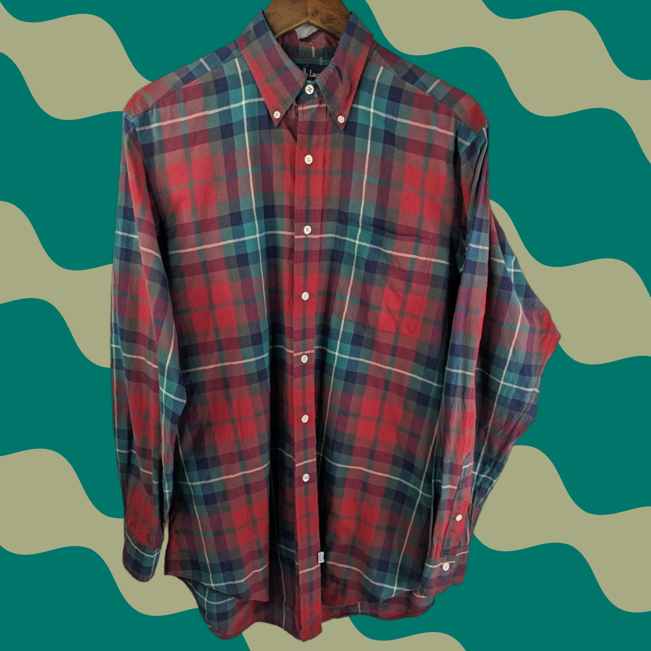 Ralph Lauren Ralph Lauren Shirt Men's Red Green Plaid Long Sleeve Button Down 16-34 Size US L / EU 52-54 / 3 - 1 Thumbnail