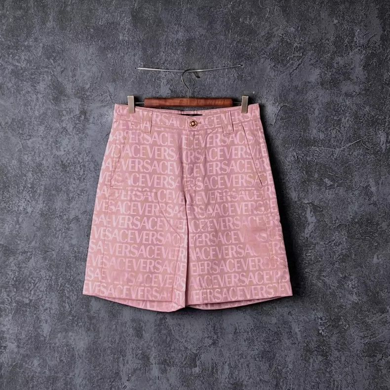 Versace Versace Letter-embroidered casual cotton shorts Size 30" / US 8 / IT 44 - 1 Thumbnail