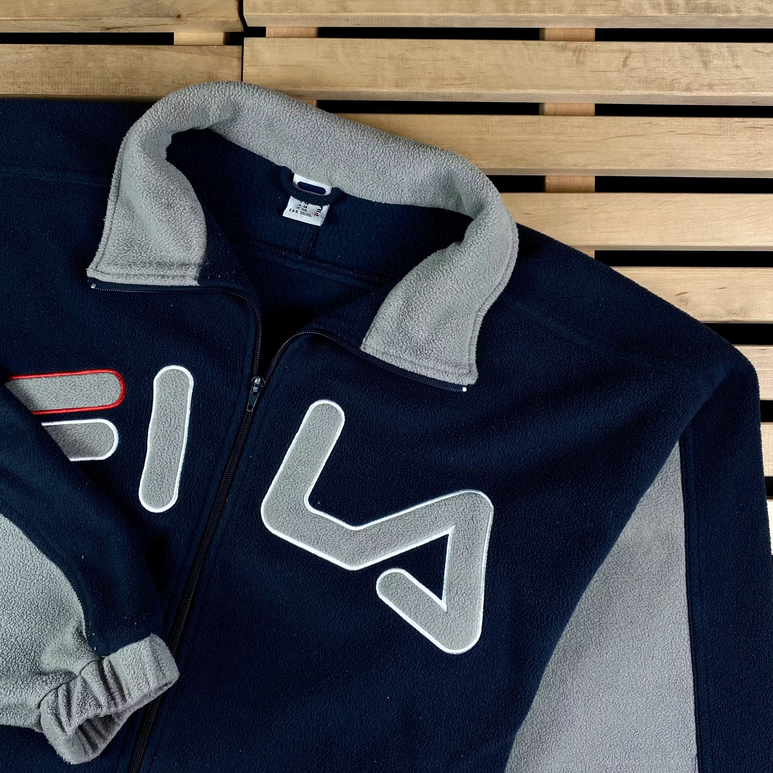 Fila × Vintage Mens Fleece Bomber Jacket Fila Vintage Size XXL 2XL Size US XXL / EU 58 / 5 - 2 Thumbnail