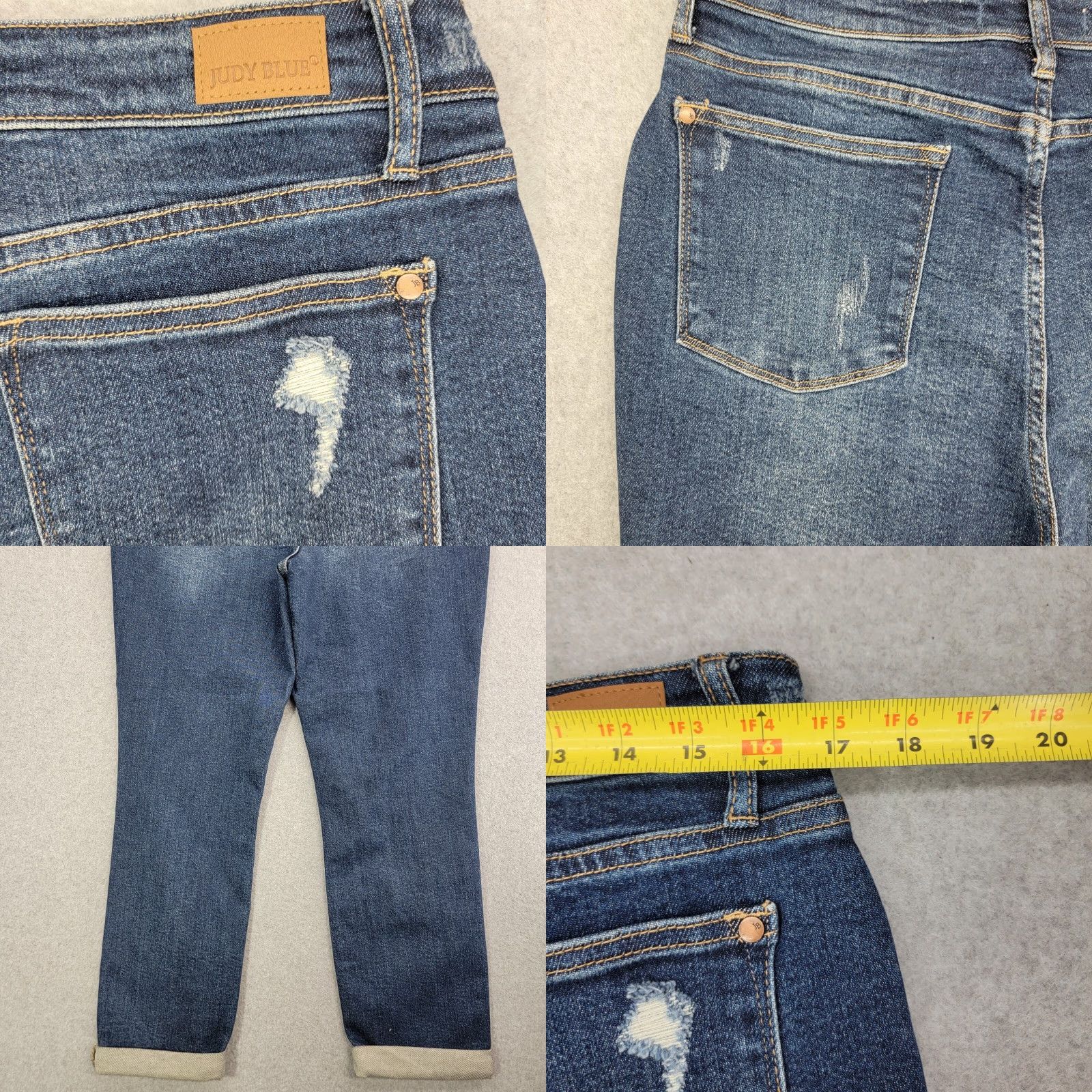 Vintage Judy Blue jeans Womens Size 15/32 Boyfriend Fit Distressed Style JB88220 Jeans Distressed Womens Boyfriend - Size 36" / US 14 / IT 50 - 8 Thumbnail