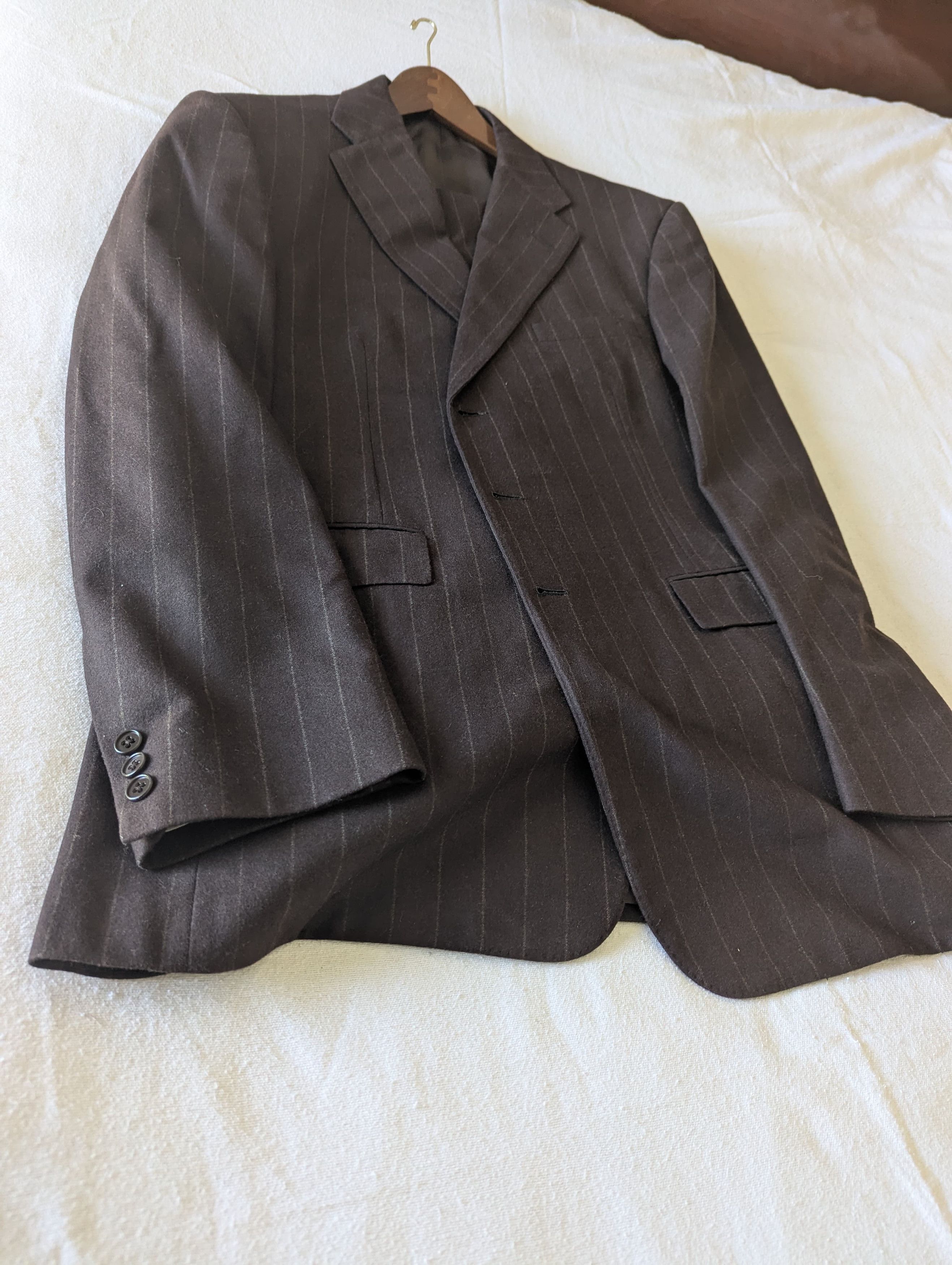 Ralph Lauren Purple Label Vintage Fine Wool Strip Suit Size 44L - 9 Thumbnail