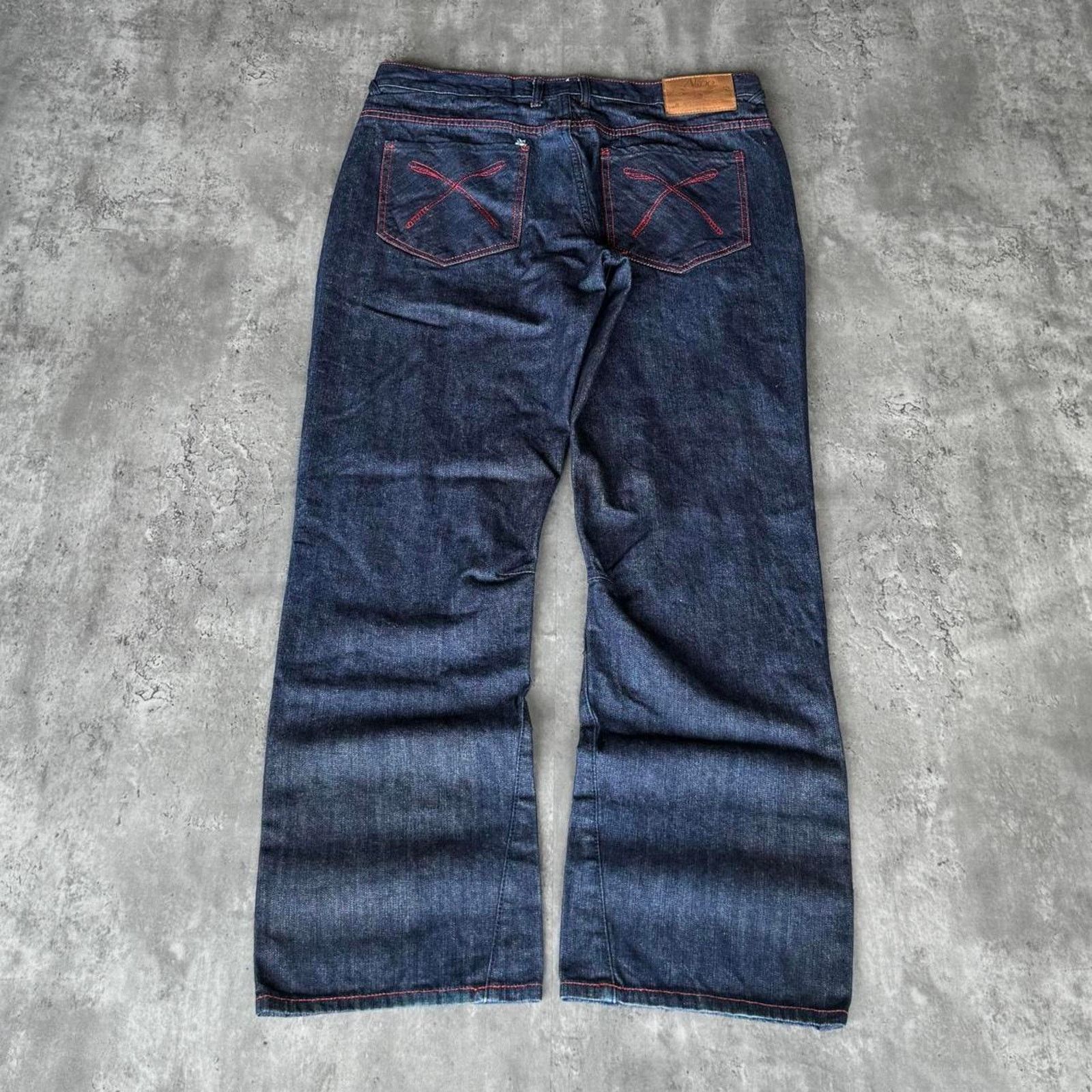 AKOO × JNCO × Vintage Y2K Baggy Jnco Style Embroidered Skater Carti Opium Jeans Size US 39 - 1 Thumbnail