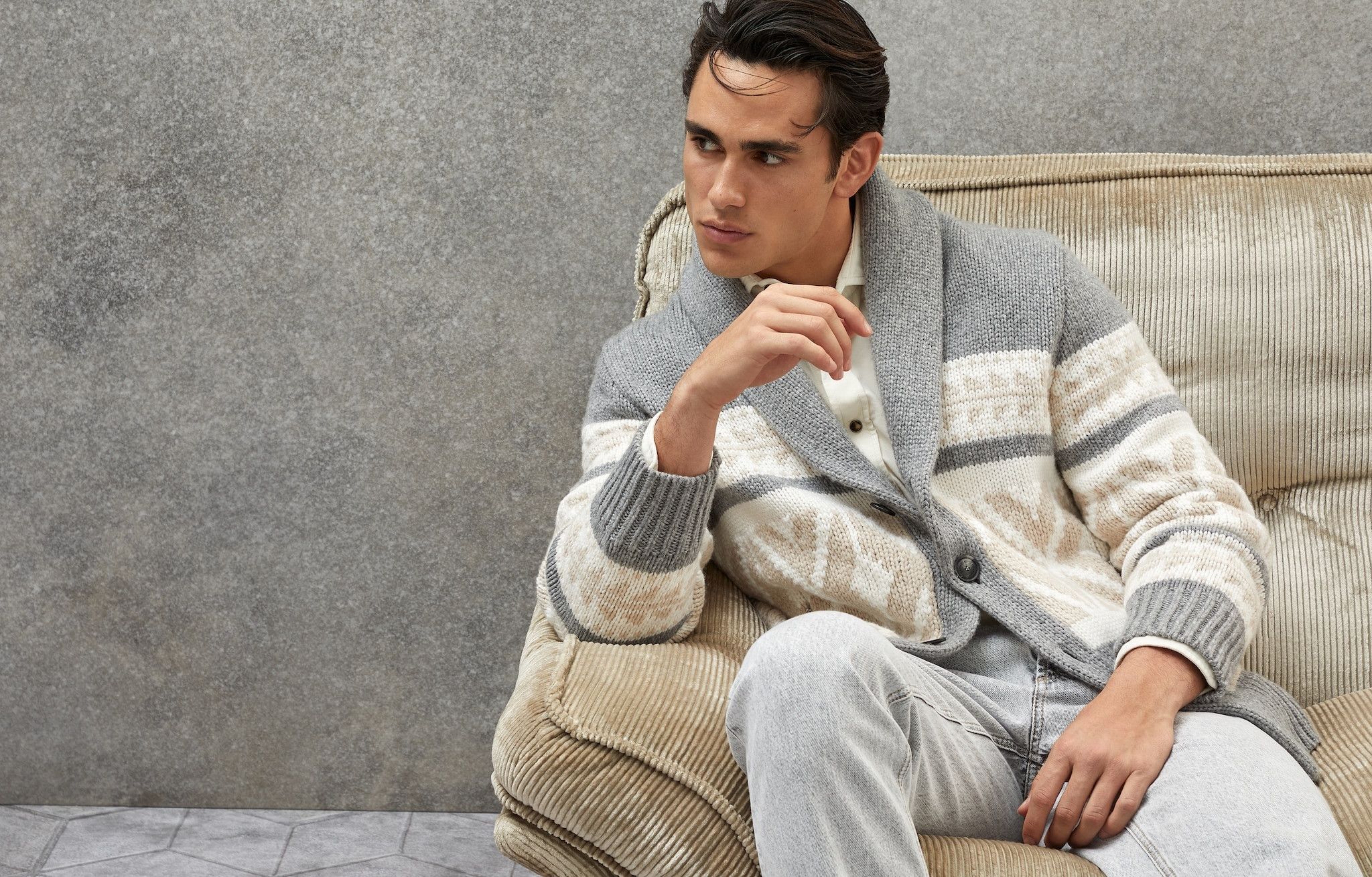 Brunello Cucinelli o1w1db10225 Cashmere Cardigan in Multicolor Size US M / EU 48-50 / 2 - 6 Thumbnail