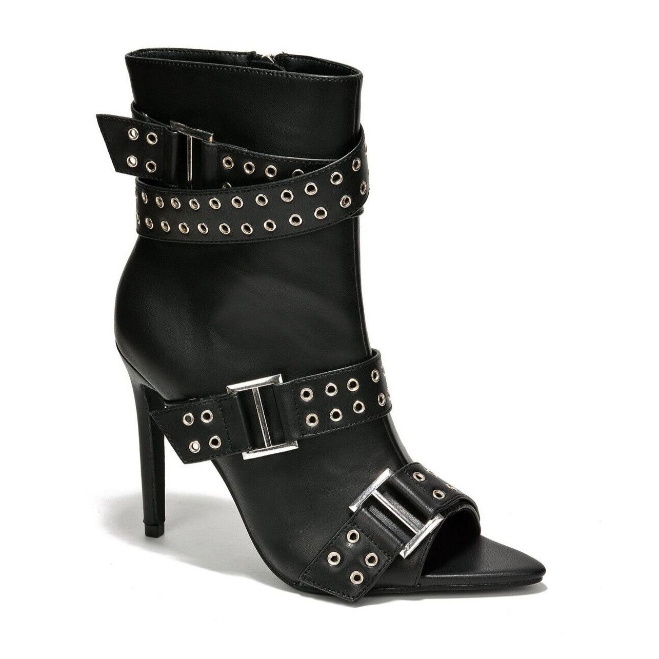 Other Slay Belt Strap Open Toe Ankle Boots Sexy Stiletto Heels Bla Size US 9 / IT 39 - 5 Thumbnail