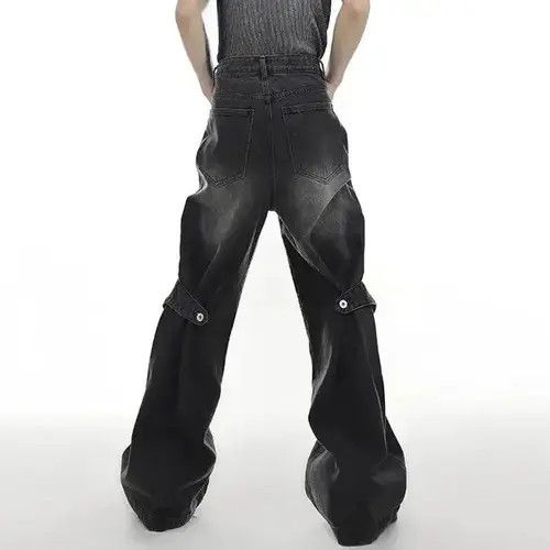 The Freshnes Deconstruct Wide Leg Washed Jeans Pants y2k Size US 32 / EU 48 - 3 Thumbnail