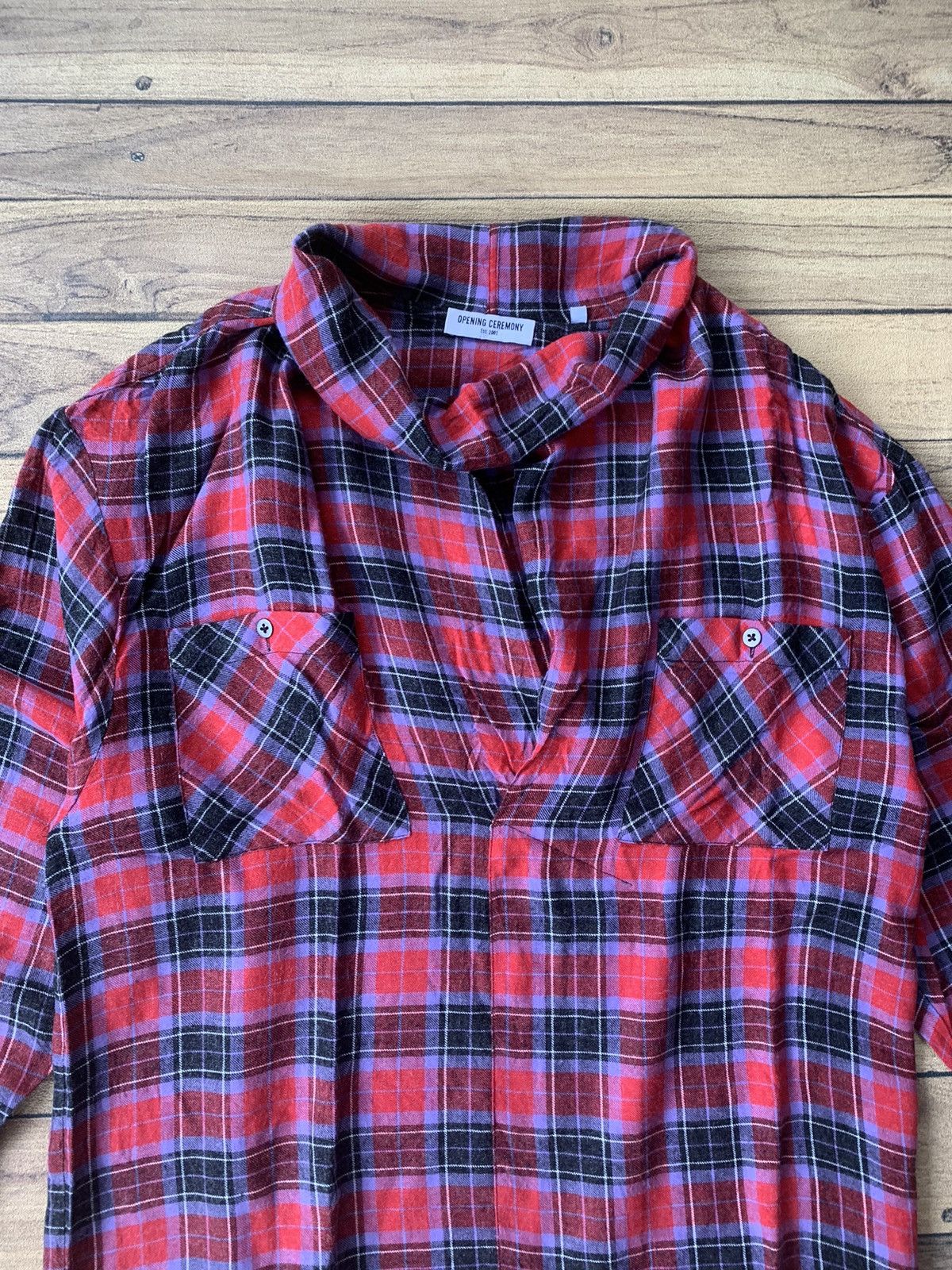 Opening Ceremony Opening ceremony oversized neck plaid blouse Size L / US 10 / IT 46 - 3 Thumbnail