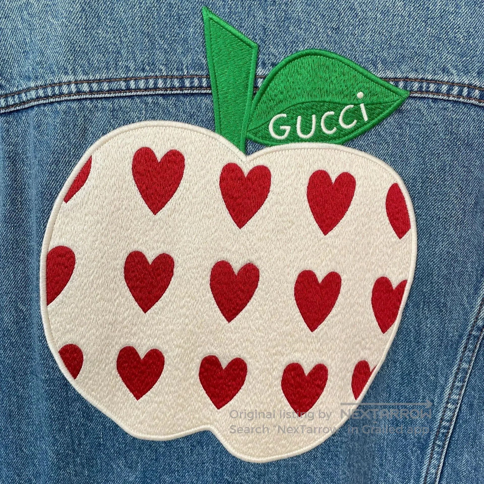 Gucci Gucci Valentine Limited Apple Embroidery Denim Jacket. Size S / US 4 / IT 40 - 9 Thumbnail