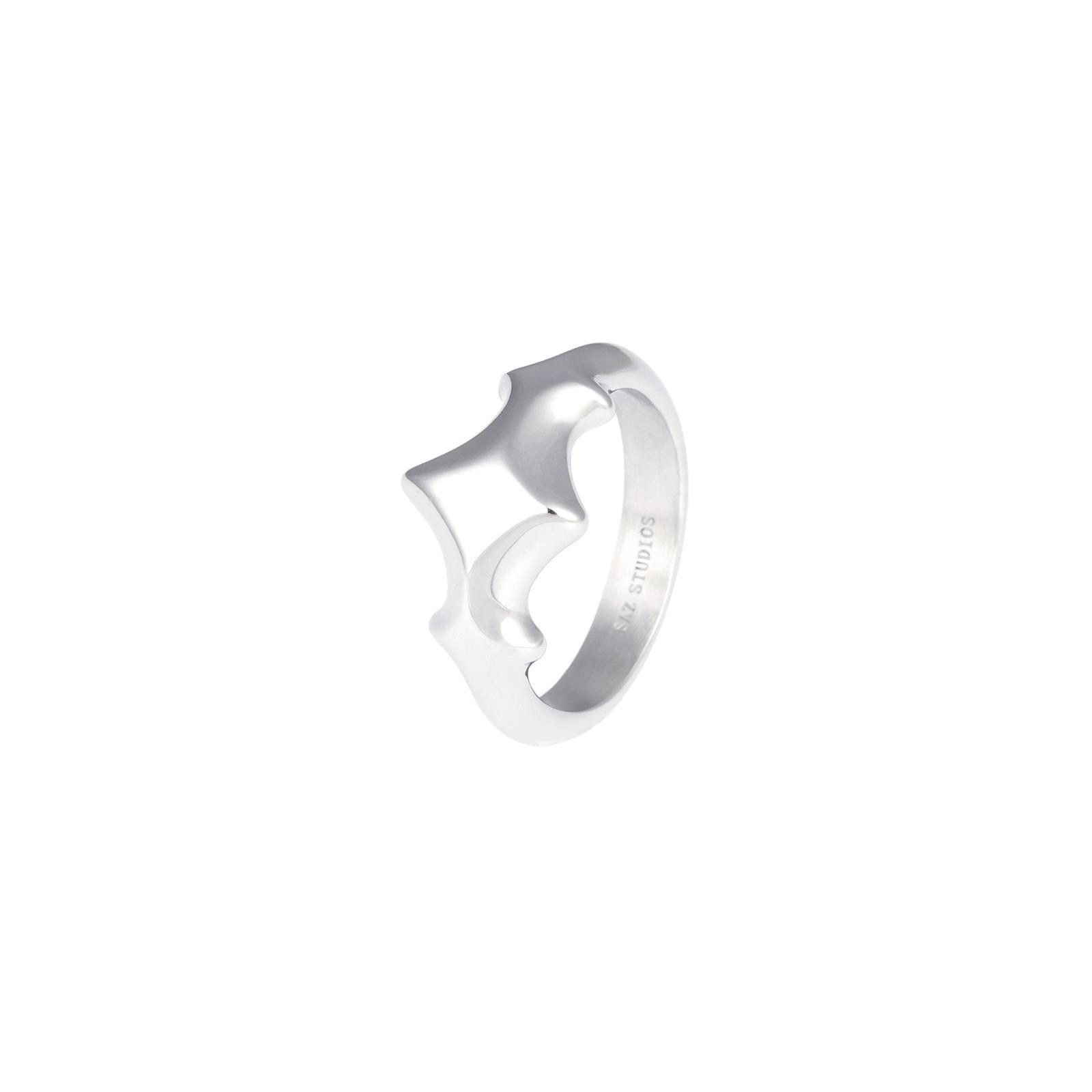 Jewelry Unisex Silver Ring – Grid Star Pattern, Open Fit Size ONE SIZE - 11 Thumbnail
