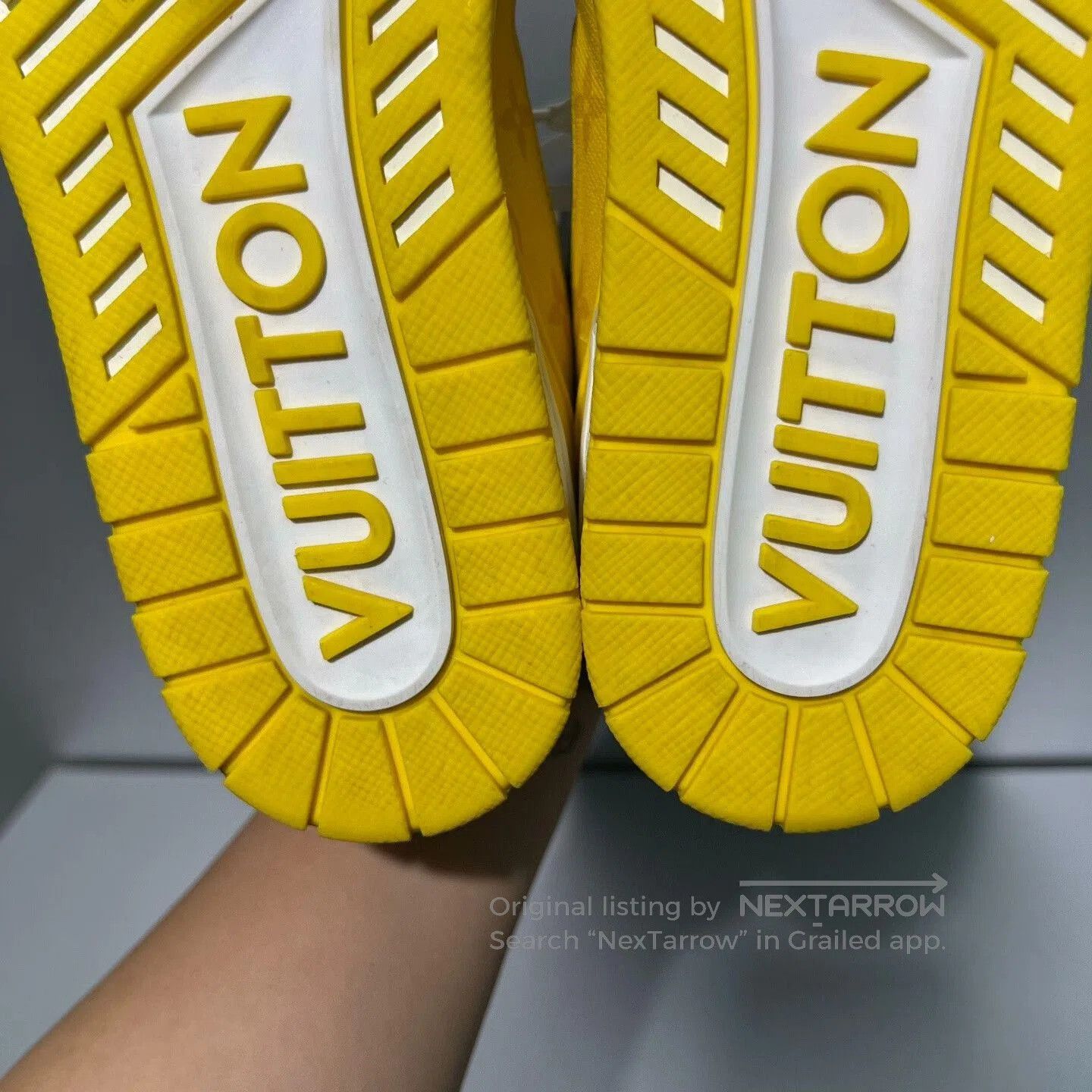 Louis Vuitton Trainer White Yellow Sneakers.