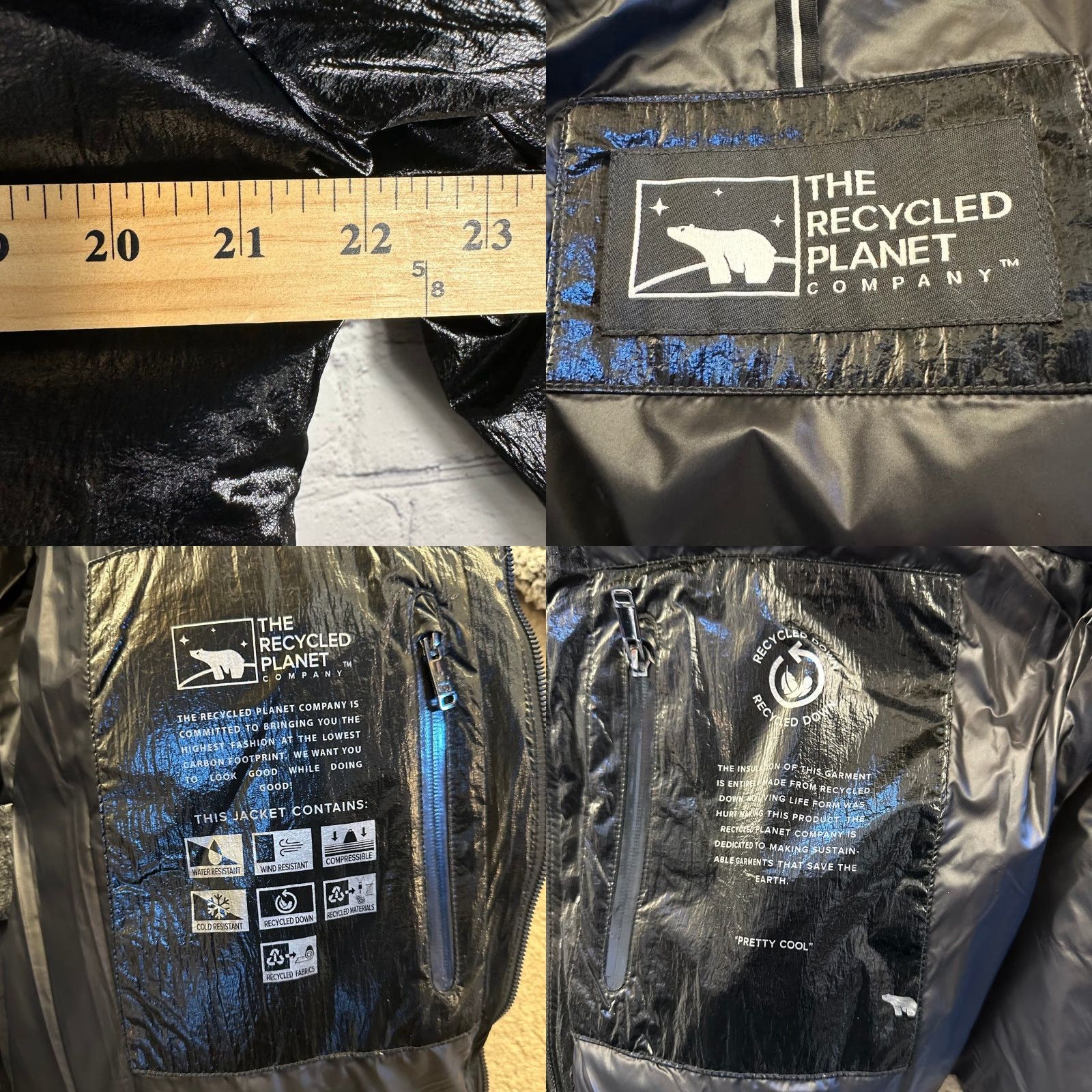 Vintage VINTAGE? No. The Recycled Planet Company Black Puffer Jacket Coat Women L Full Zip Quilted Zipper Snap Pocket Size L / US 10 / IT 46 - 8 Thumbnail