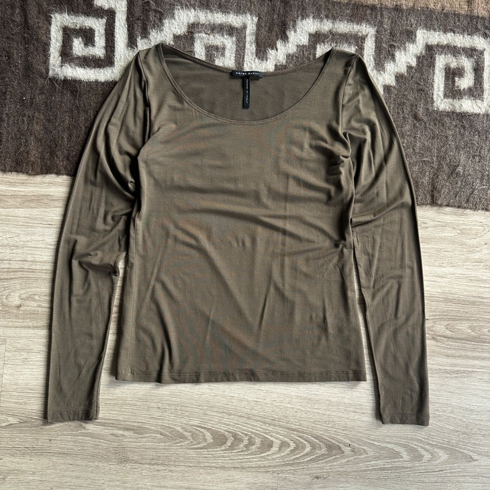 Sarah Pacini Sarah Pacini Modal Stretch Long Sleeve Top T Shirt 9446AC Size XS / US 0-2 / IT 36-38 - 1 Thumbnail