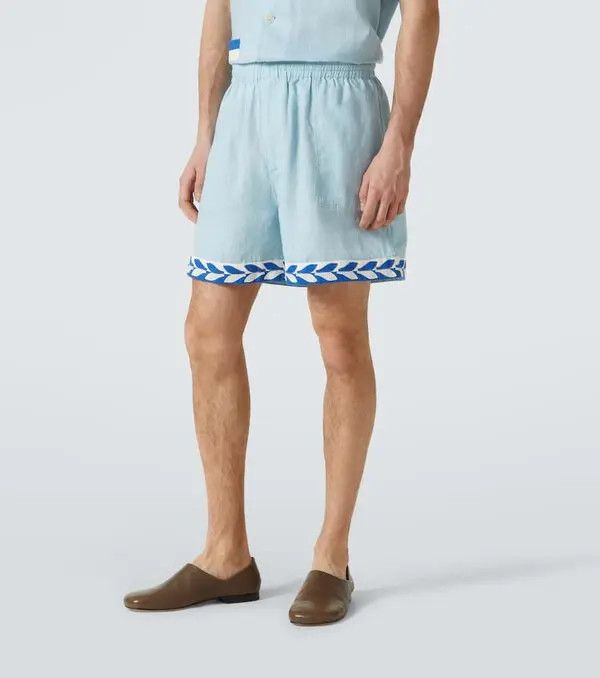 Bode o1mle0226 Seedling Stripe Shorts in Blue Size US 38 / EU 54 - 3 Thumbnail