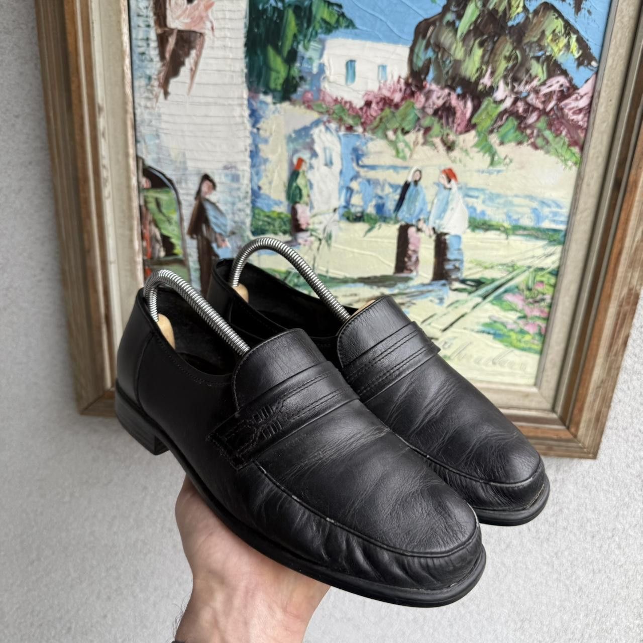Vintage Loafers black Leather Vintage 90s Size US 10.5 / EU 43-44 - 2 Thumbnail