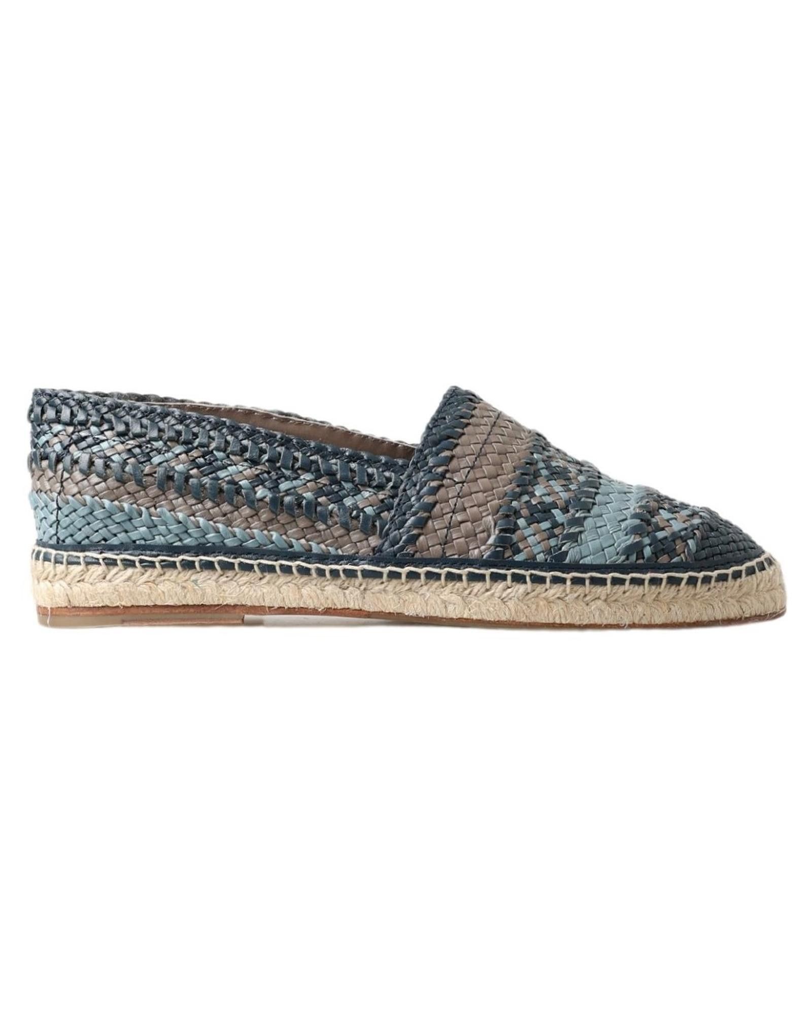 image of Dolce Gabbana Gray Leather Buffalo Espadrille Shoes in Blue, Men's (Size 10)