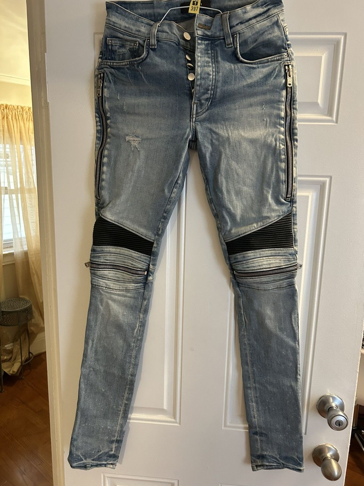 AMIRI MX2 Bandana Zip Knee Skinny Jeans Black Men's - SS21 - GB
