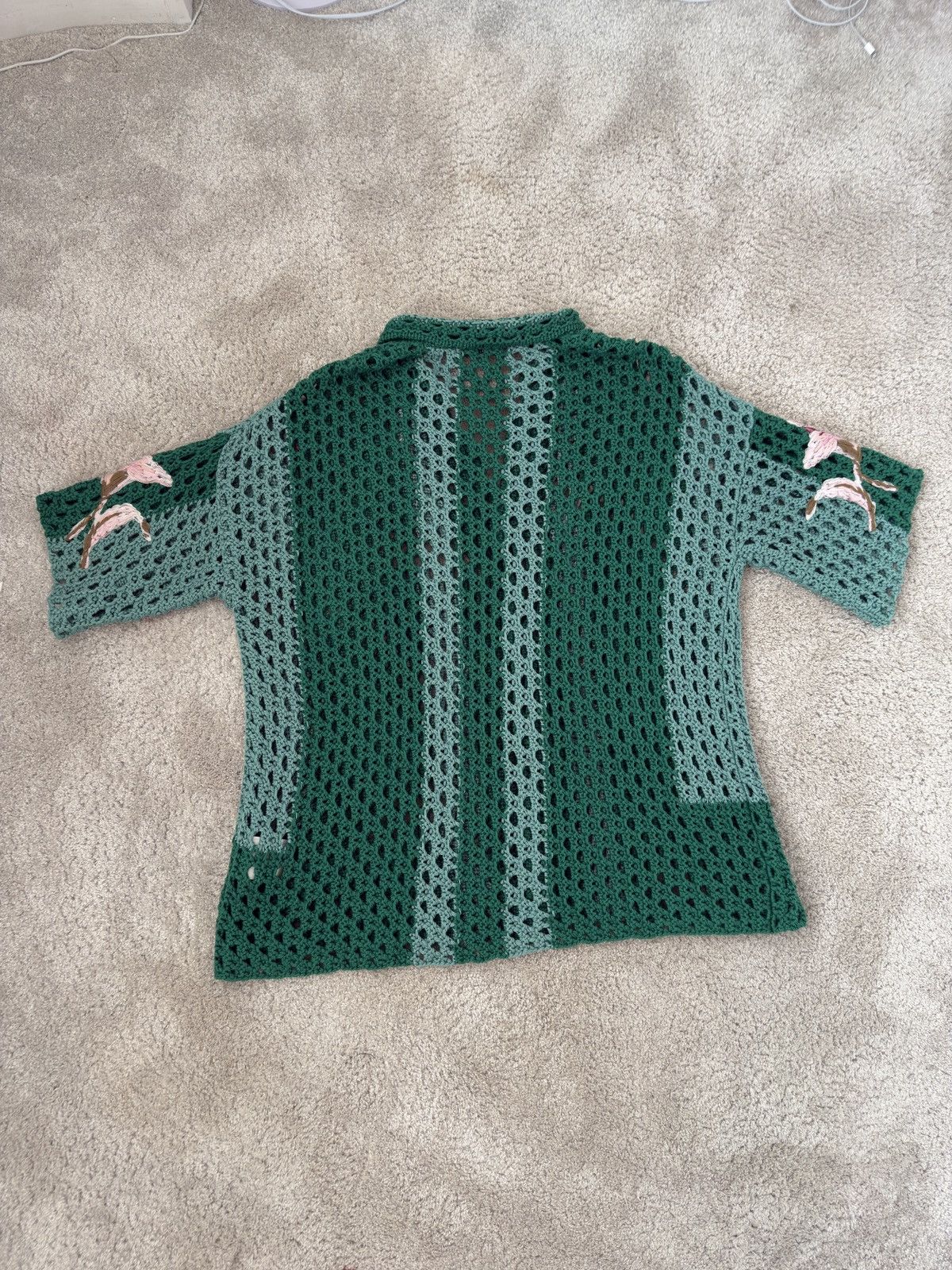 Valentino Valentino Floral Crochet Button Shirt Size US L / EU 52-54 / 3 - 2 Thumbnail