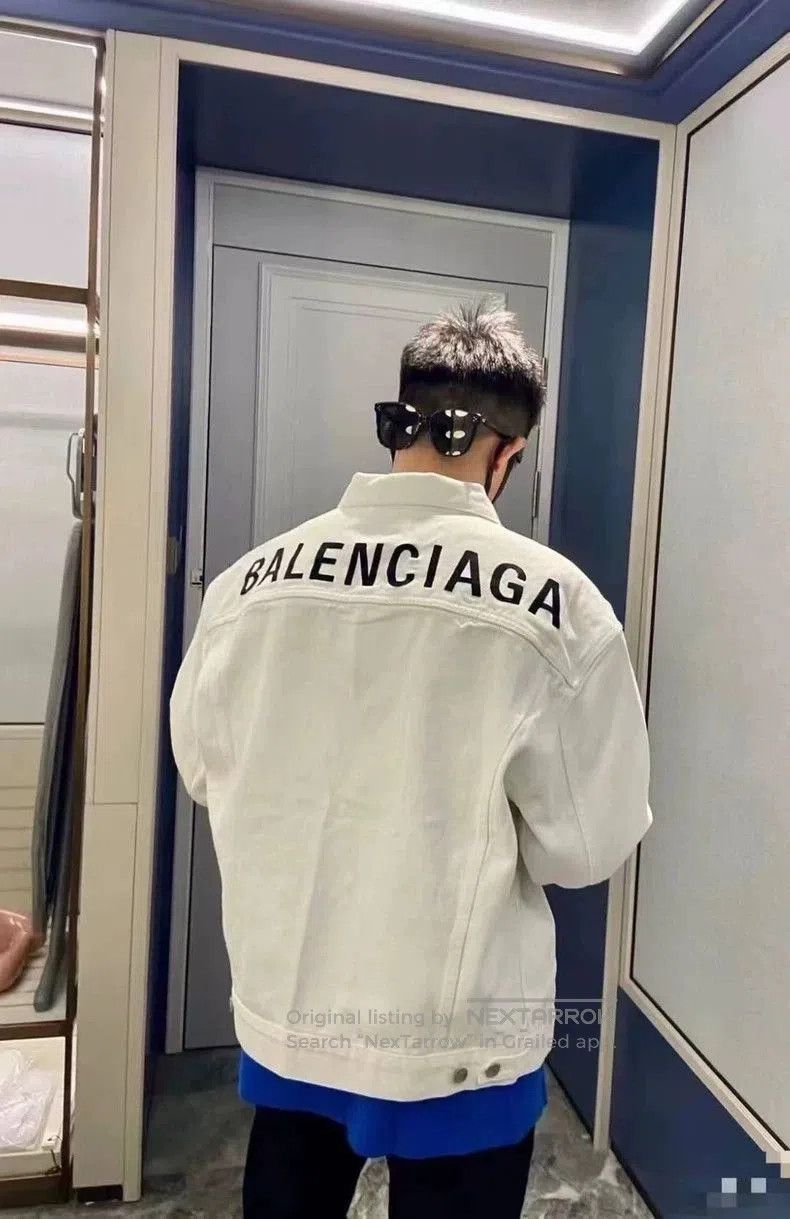 Balenciaga Balenciaga Back Logo Denim Jacket. Size US XL / EU 56 / 4 - 7 Thumbnail