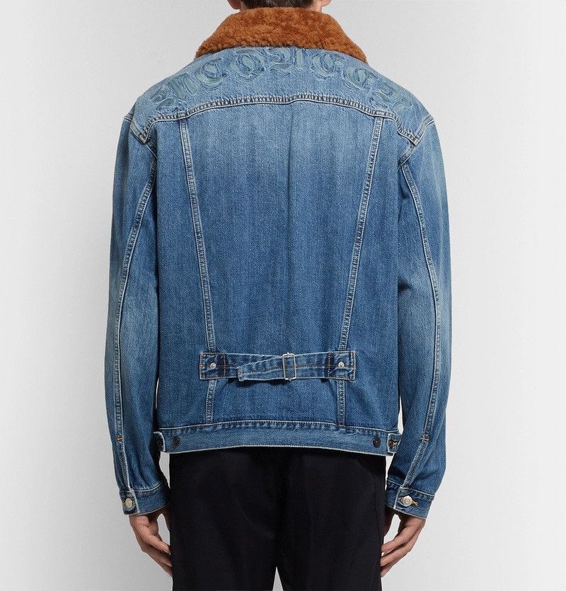 Alexander McQueen Shearling trimmed embroidered denim jacket Size US M / EU 48-50 / 2 - 11 Thumbnail