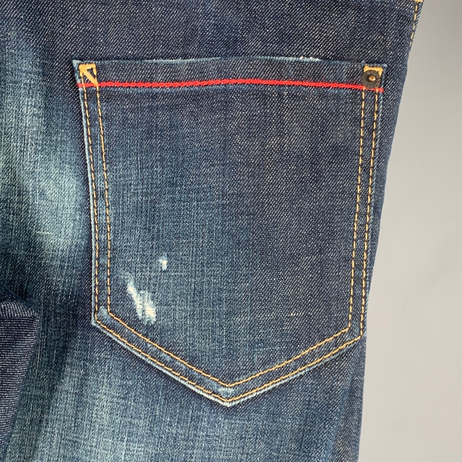 Dsquared2 Size 28 Blue Distressed Cotton Blend Button Fly Jeans Size US 28 / EU 44 - 5 Thumbnail