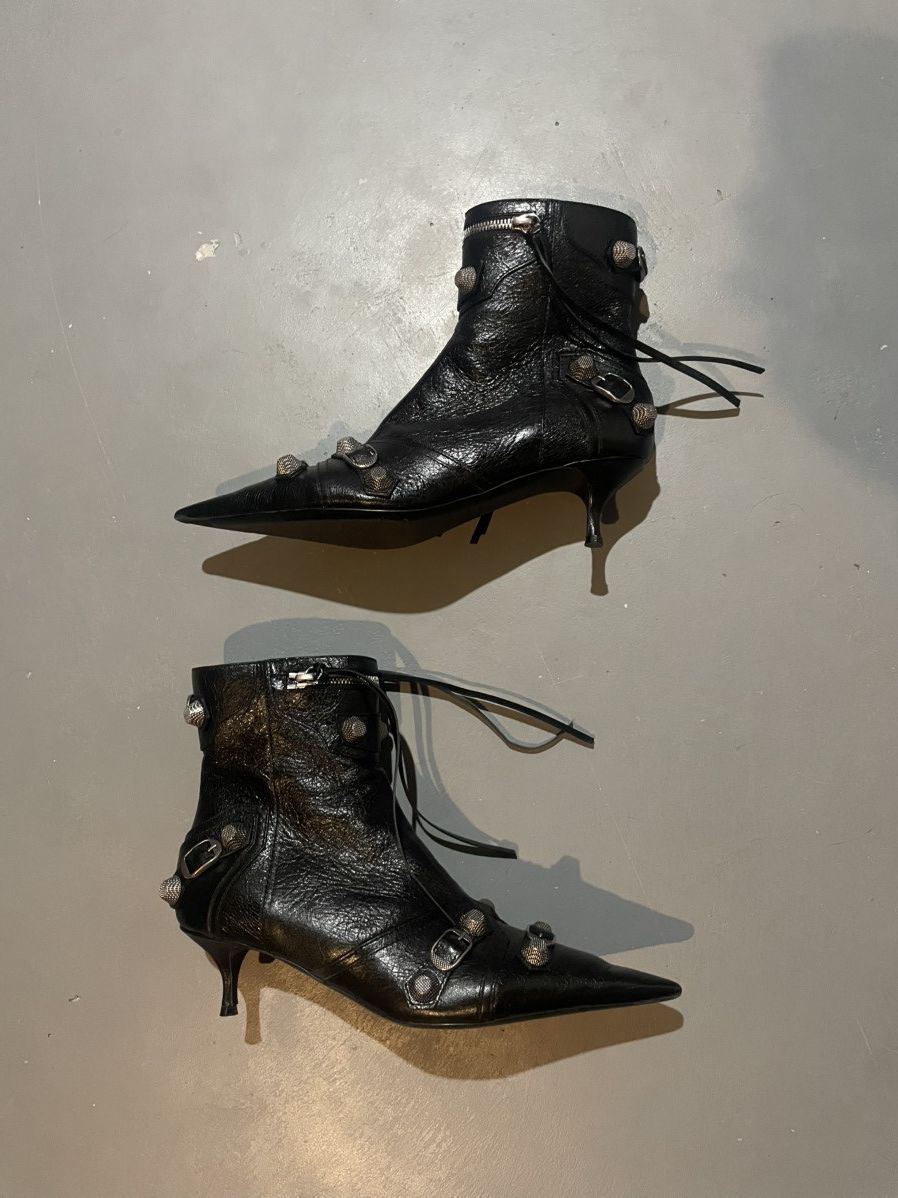 Balenciaga Balenciaga Cagole Heeled Ankle Boot Heels Lambskin Leather Size US 6 / IT 36 - 1 Thumbnail