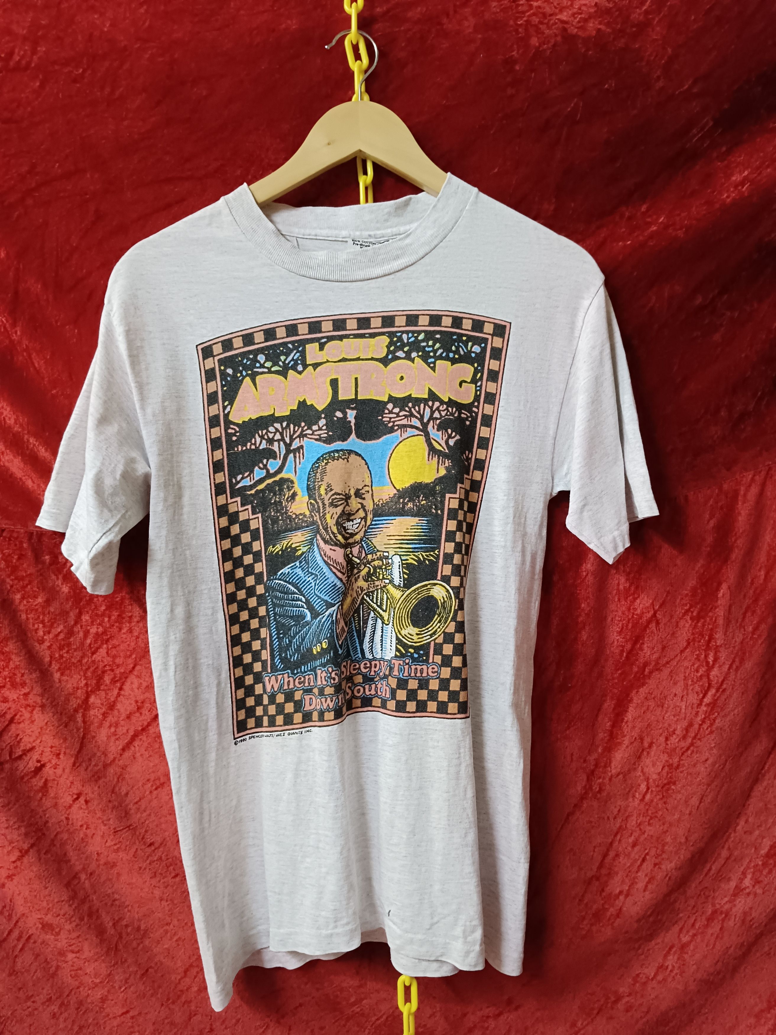 Band Tees 90s Louis Armstrong Jazz Checker Art Design Size US M / EU 48-50 / 2 - 1 Thumbnail