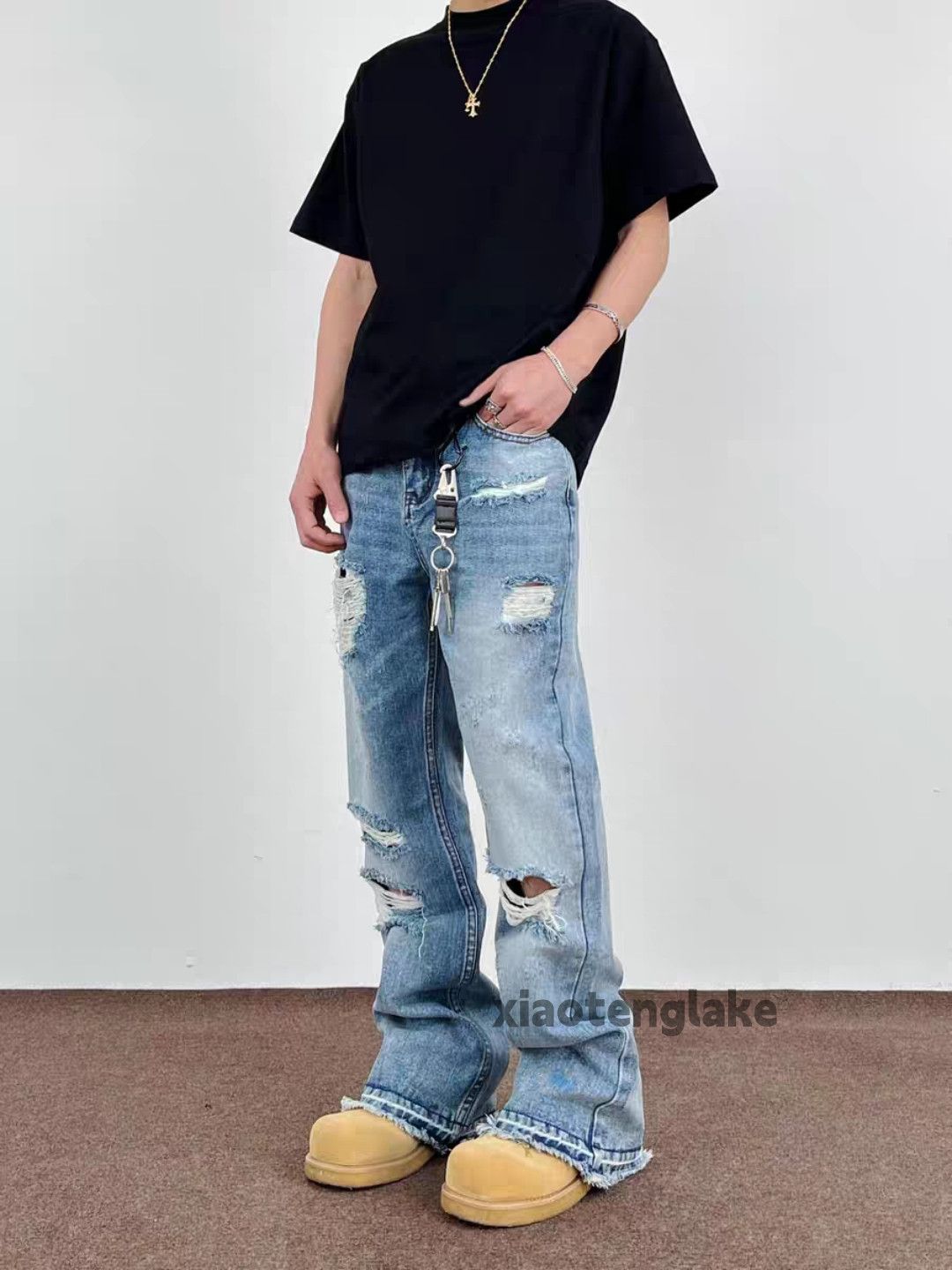Jean × Vintage Washed faded utility punk grunge ripped damaged jeans Size US 36 / EU 52 - 1 Thumbnail