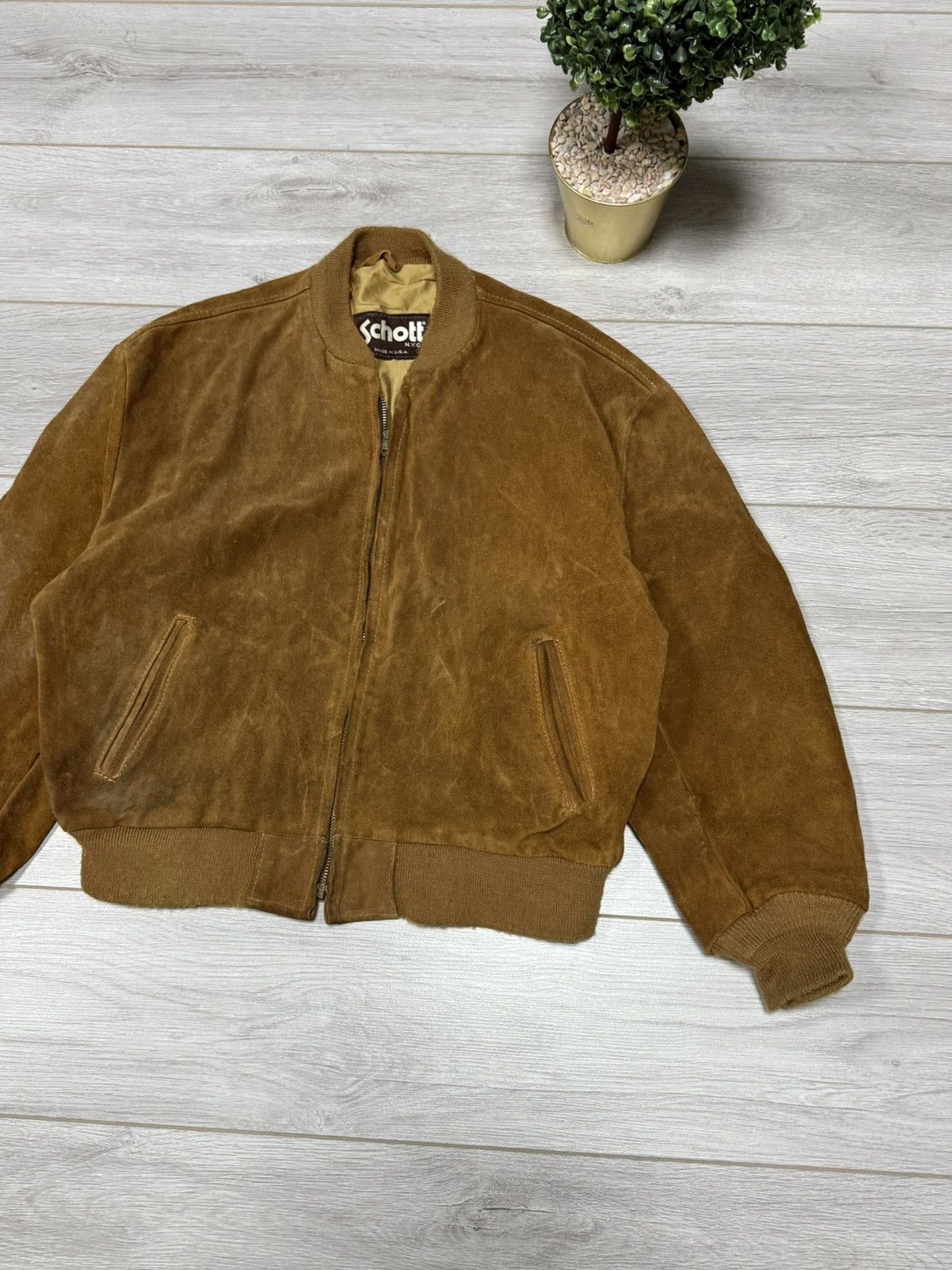 Schott Schott USA vintage suede leather bomber Size US M / EU 48-50 / 2 - 4 Thumbnail