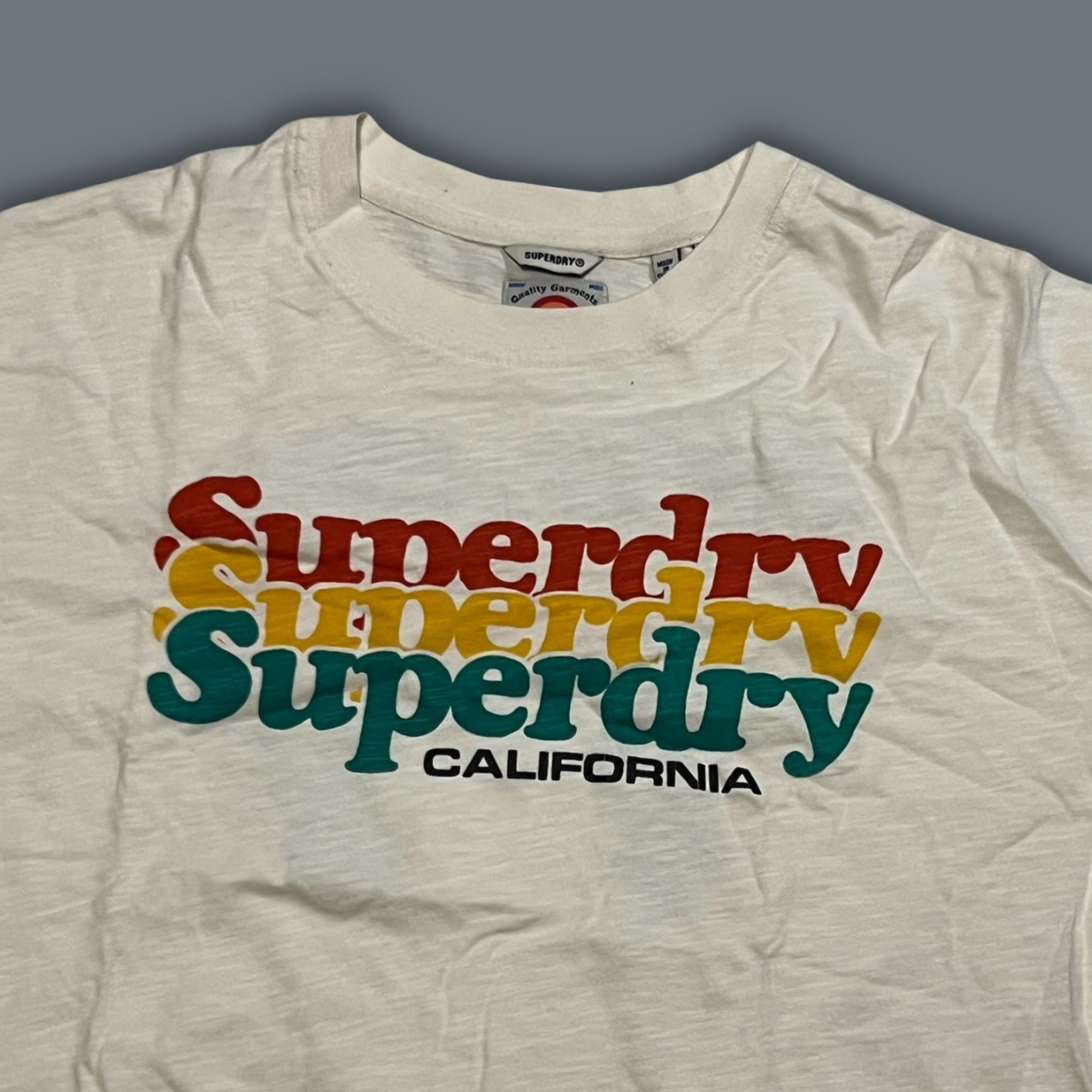 Superdry Superdry Vintage Cali Stripe Graphic T-Shirt Size 4 White Co Size US XS / EU 42 / 0 - 4 Thumbnail