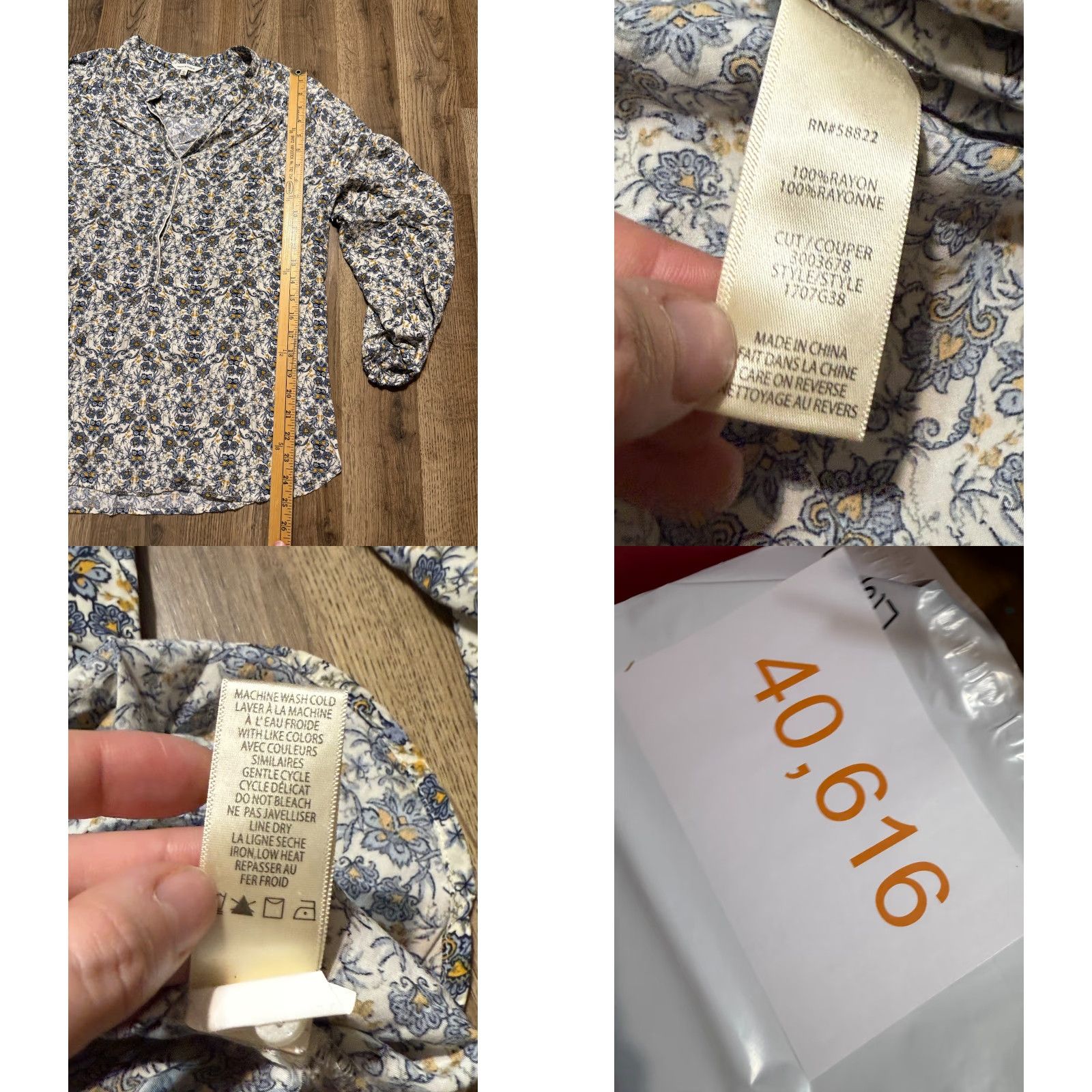 Vintage Max Studio Blouse Women's Large Blue Green Orange White Floral V-Neck Blouse Casual Women Modern Seasonal Size L / US 10 / IT 46 - 8 Thumbnail