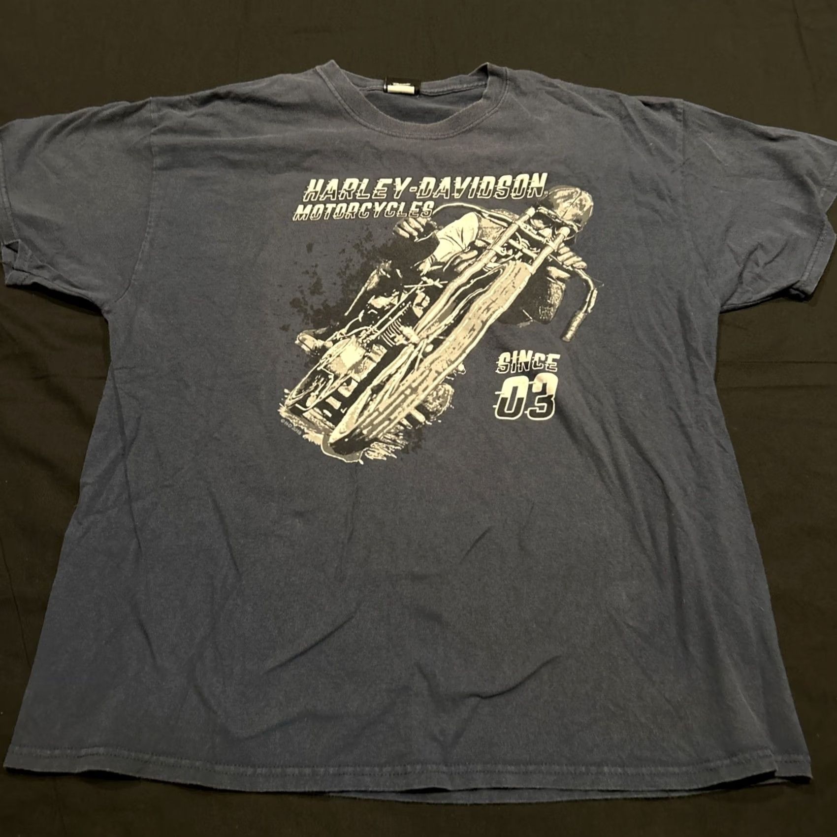 Harley Davidson Harley-Davidson Tee XL Navy Blue Sioux Falls SD Graphic Print Double-Sided Motorcycle Mens Size US XL / EU 56 / 4 - 3 Thumbnail