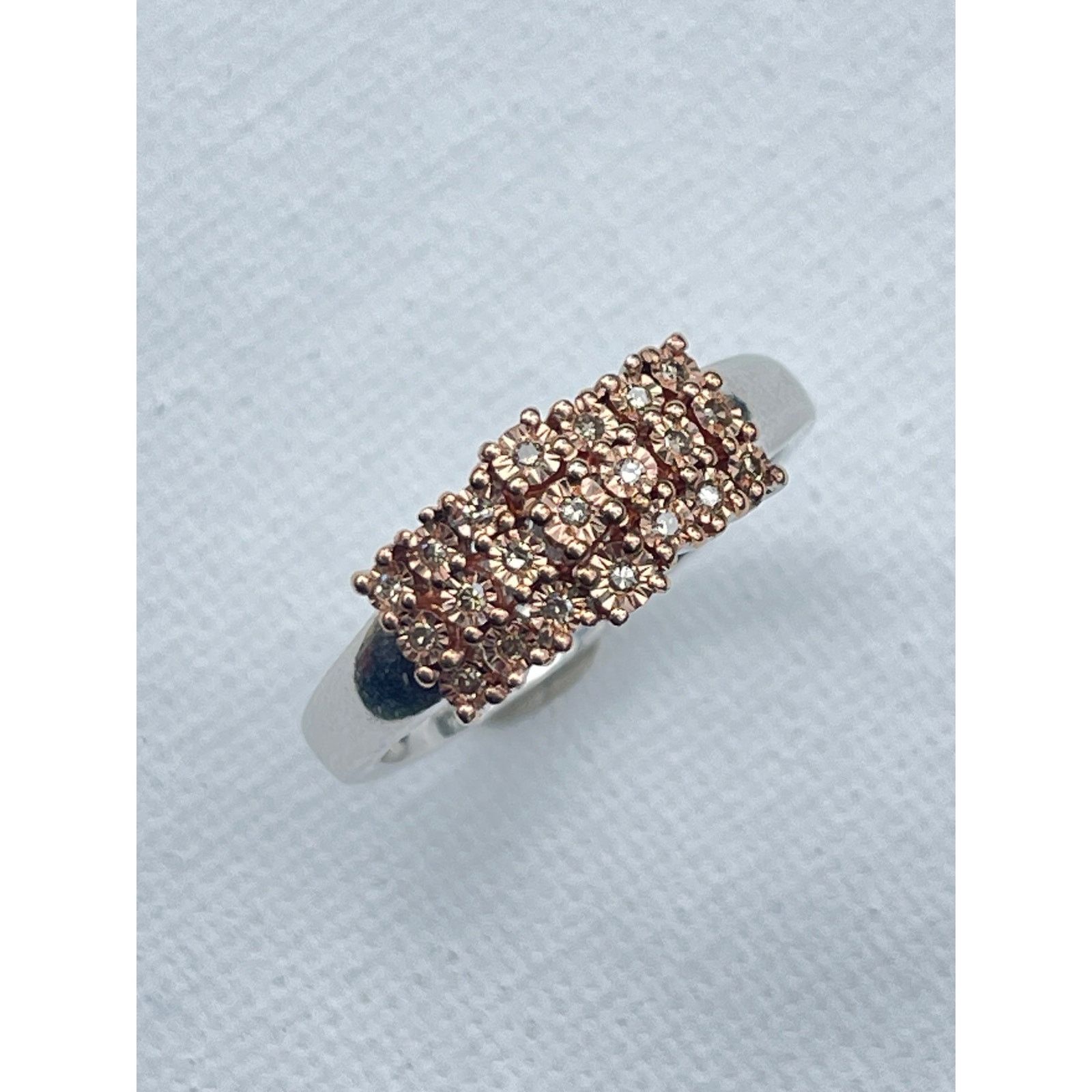 Vintage Signed STS Designer Diamond Ring Sterling Silver - Size 10.5 Size ONE SIZE - 2 Thumbnail
