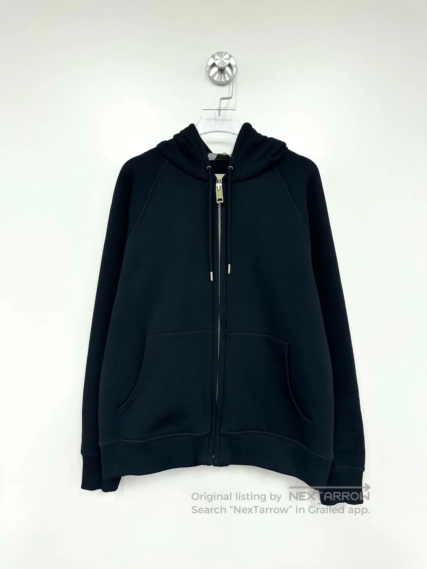 Burberry Burberry Black Plaid Zip-Up Hooded Sweatshirt Jacket| Size XL / US 12-14 / IT 48-50 - 1 Thumbnail