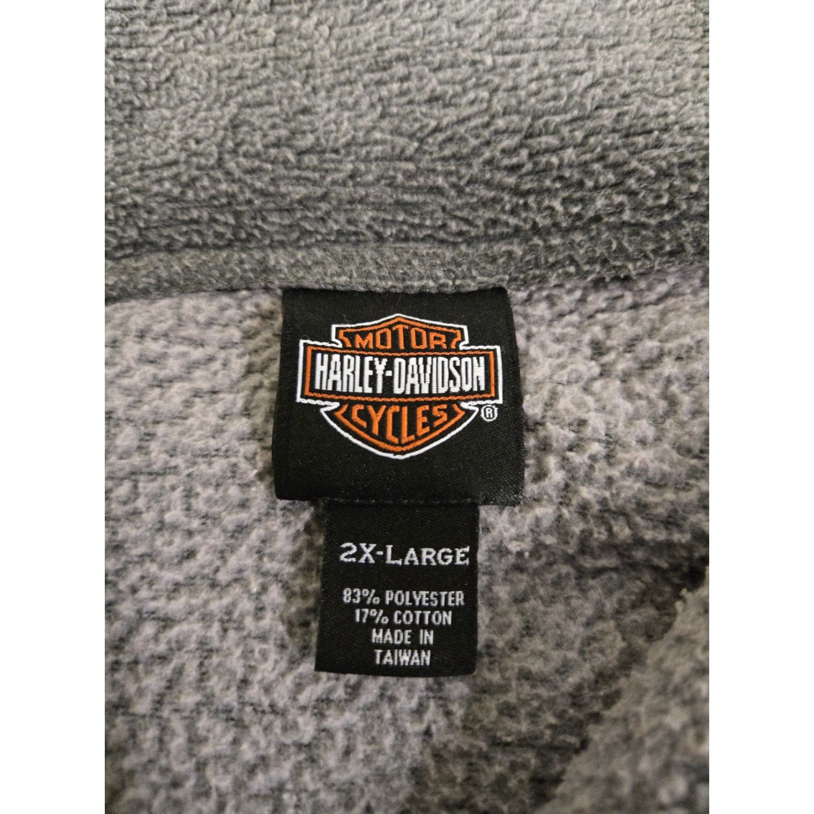 Harley Davidson VINTAGE Harley-Davidson Pullover Mens 2XL Gray Black Fleece Quarter Zip Motorcycle 2004 Size US XXL / EU 58 / 5 - 5 Thumbnail