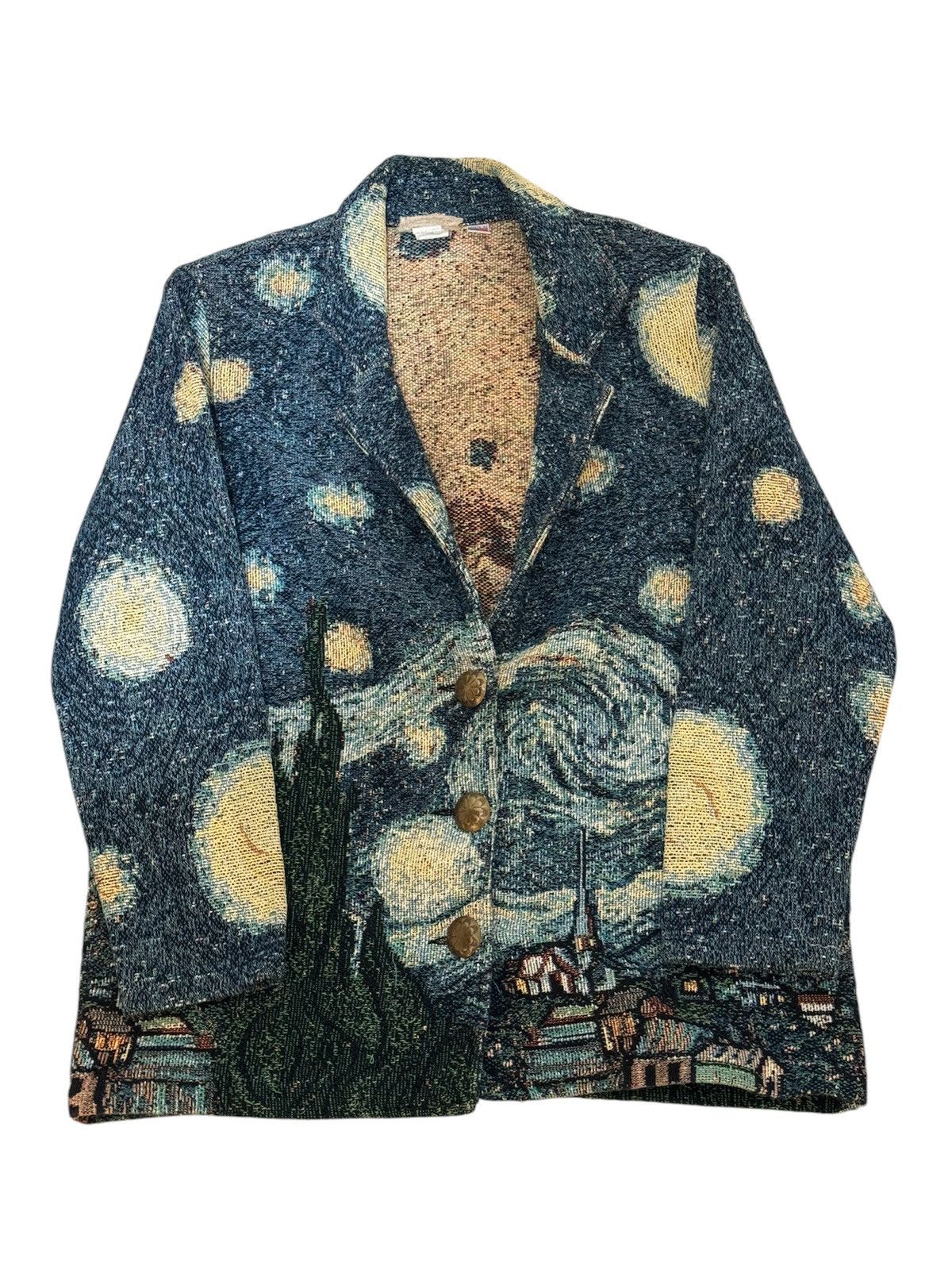Vintage Starry Nights Tapestry Blazer Size 46L - 1 Thumbnail
