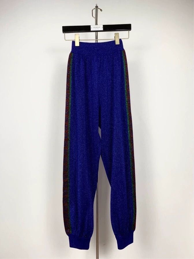 Gucci Gucci Size S Blue wool gold silk silver thread fine flash Size US 30 / EU 46 - 1 Thumbnail