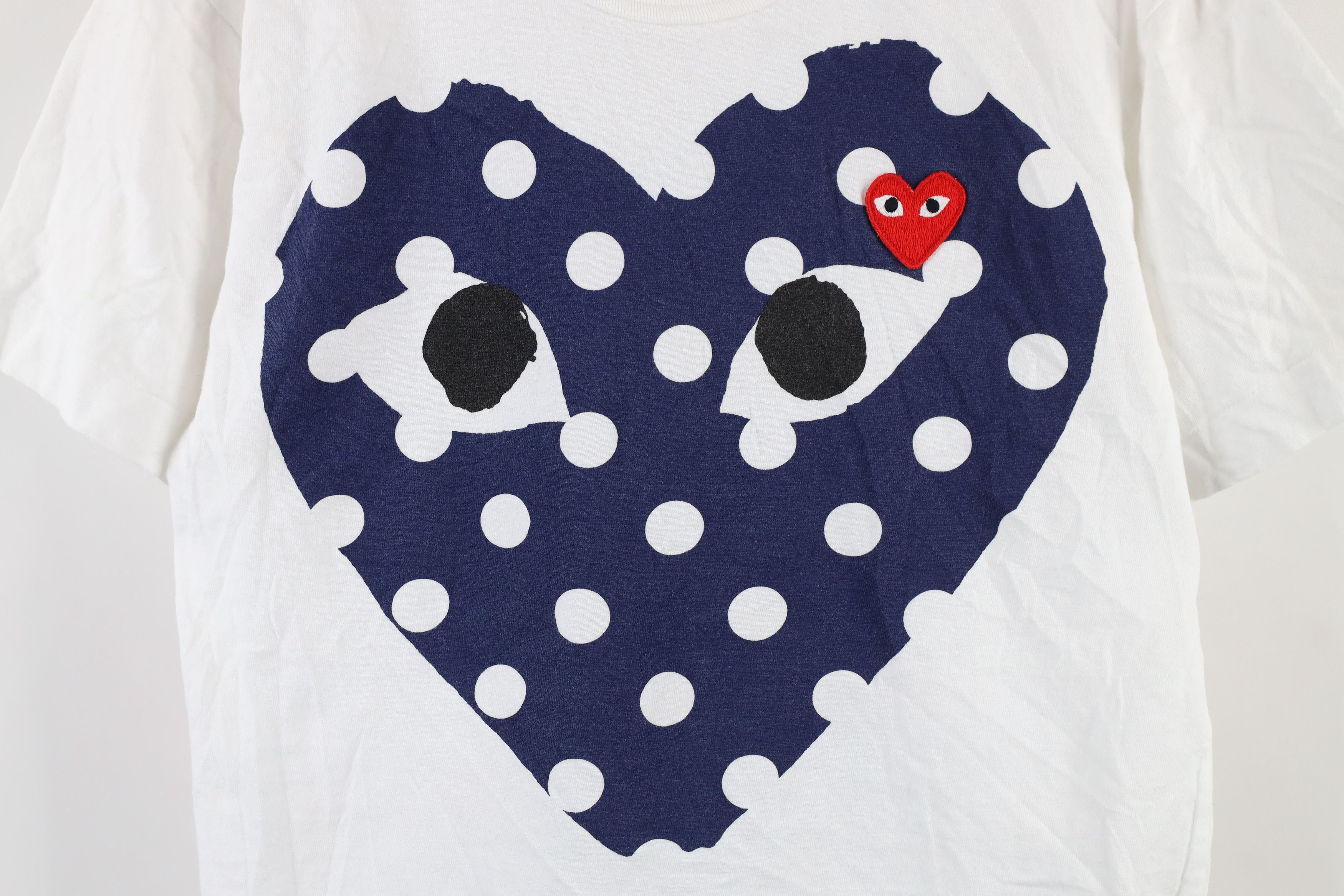 Comme des Garcons Commes des Garçons Play Dot Heart Short Sleeve T-Shirt White Size US M / EU 48-50 / 2 - 4 Thumbnail