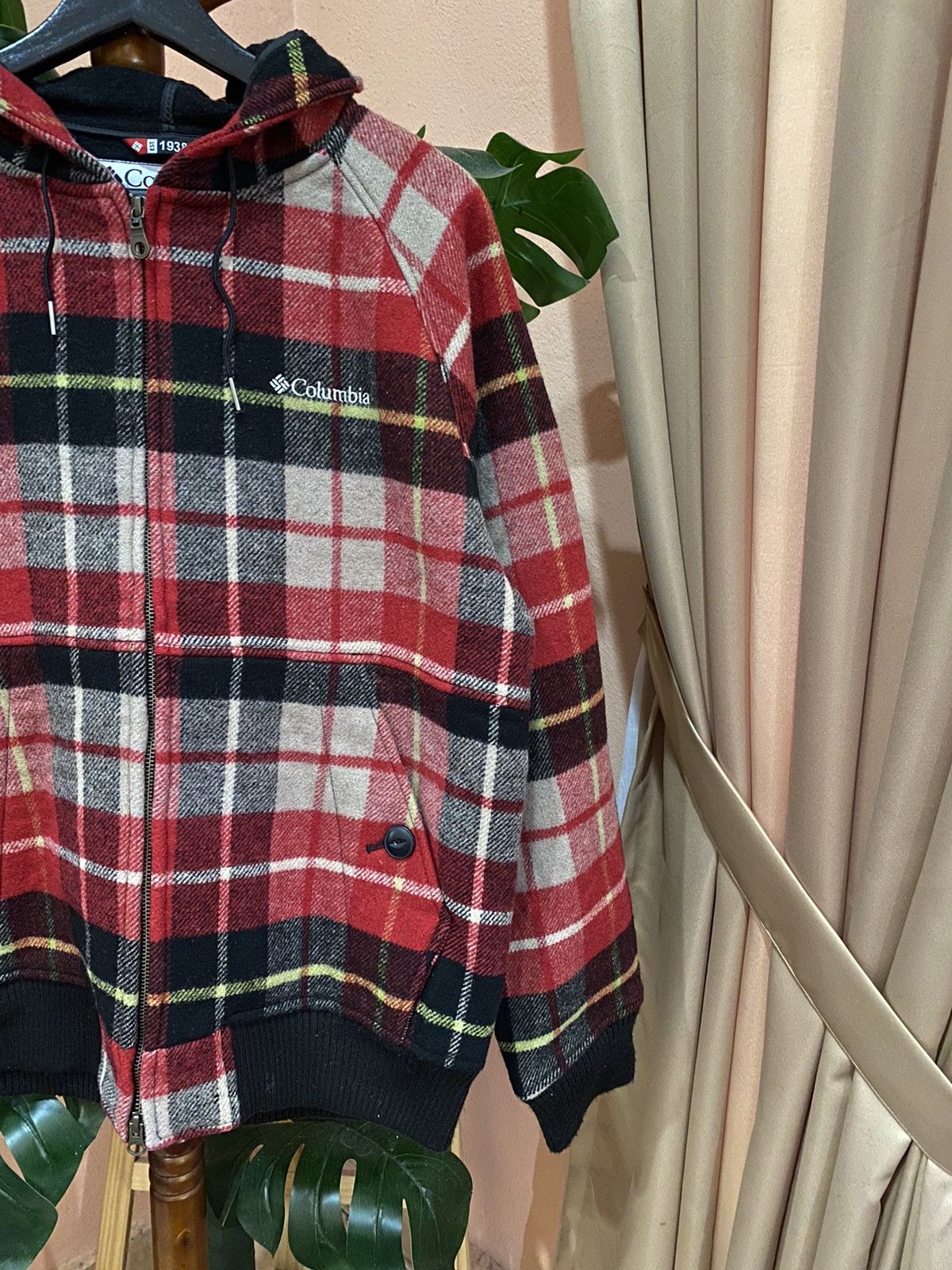 Columbia Columbia Sportswear Red Plaid Wool Blend Hoodie Jacket Size US M / EU 48-50 / 2 - 4 Thumbnail